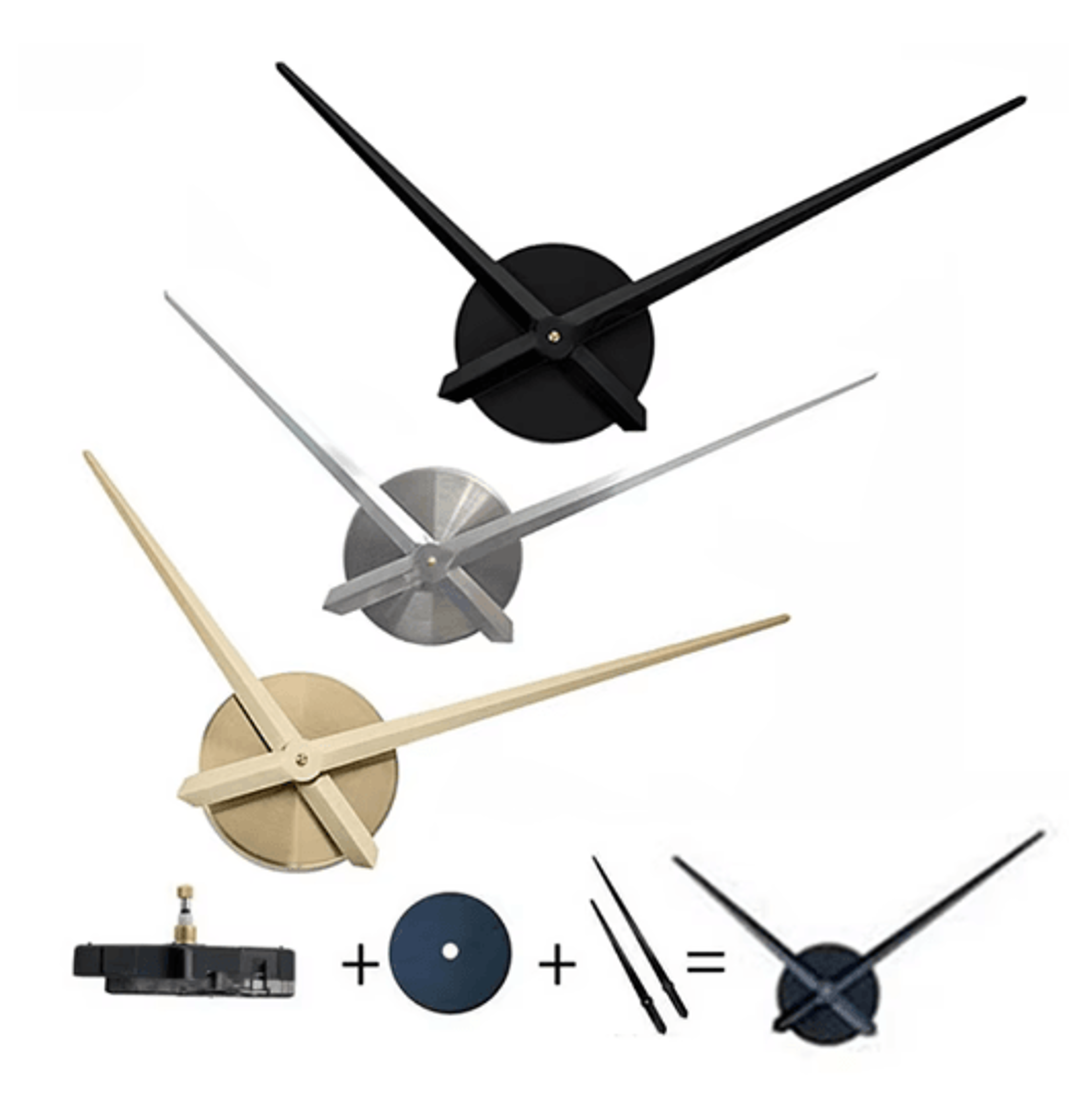 DIY 3D Large Wall Clock Kit Modern Quartz Mechanism With Big Clock Hands 0