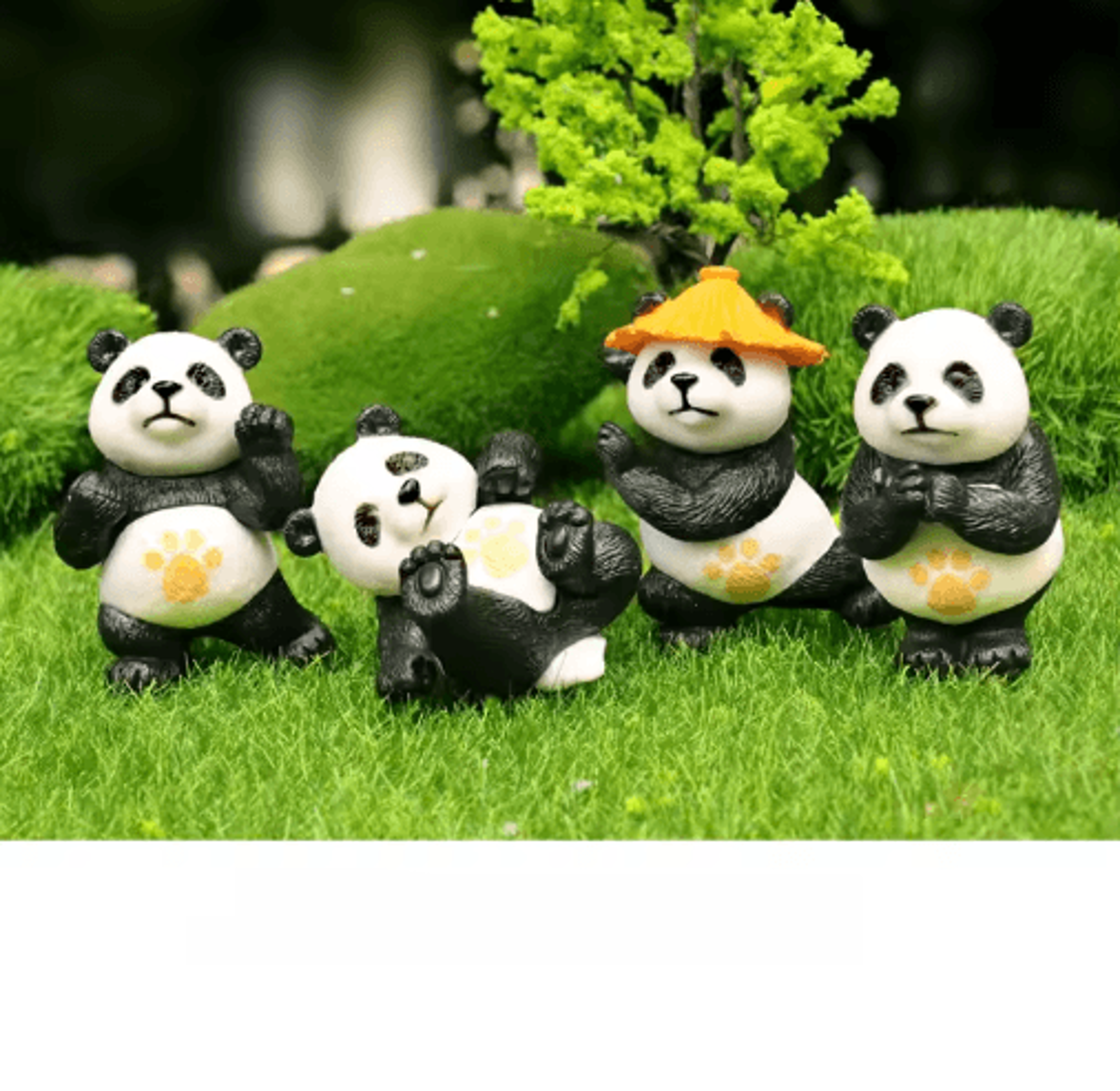 Mini Panda Figurine Decor  Cute Kung Fu Panda Statue For Desk Garden  Bonsai 1