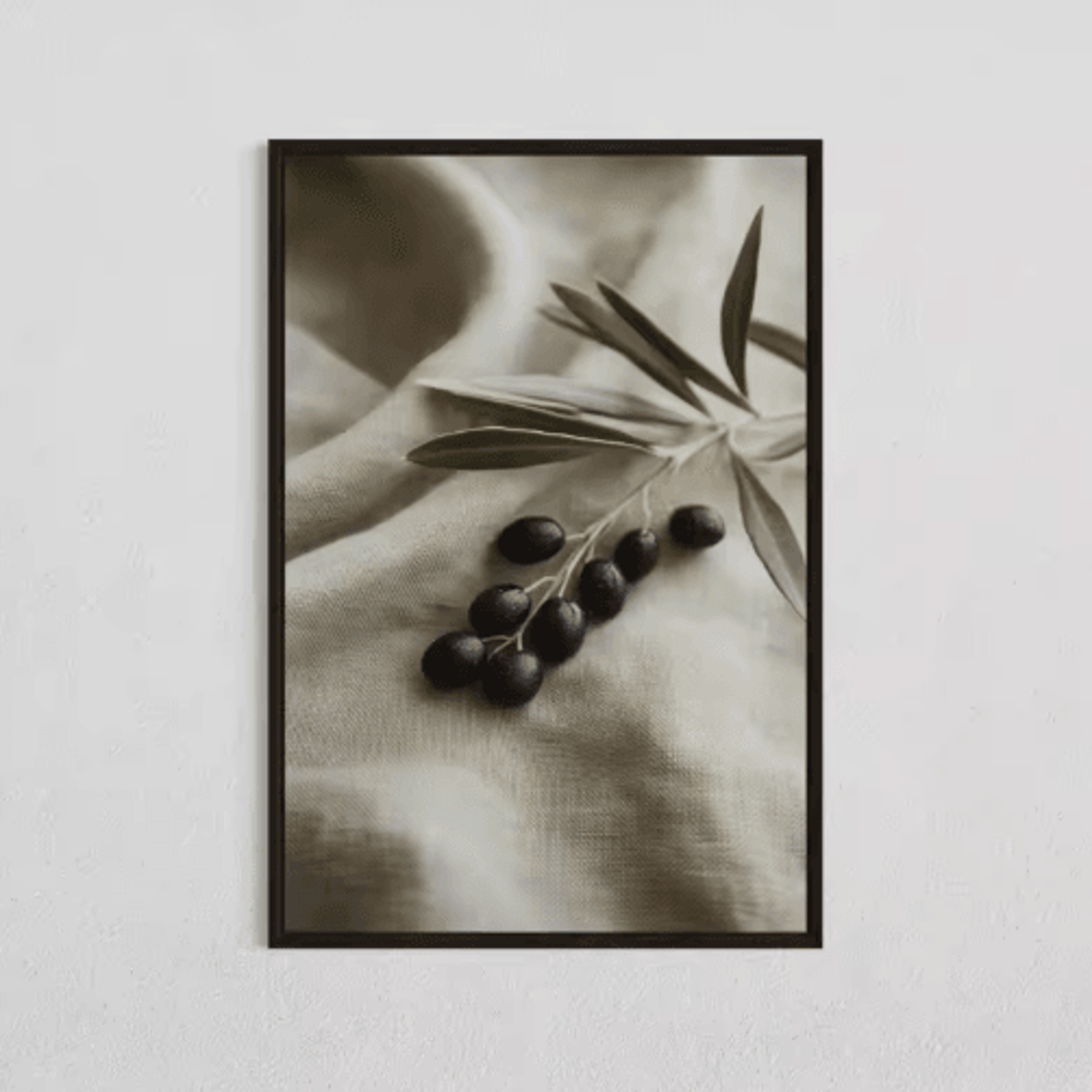 Minimalist Olive Tree Canvas Wall Art  Mediterranean Frameless Still Life Poster 15