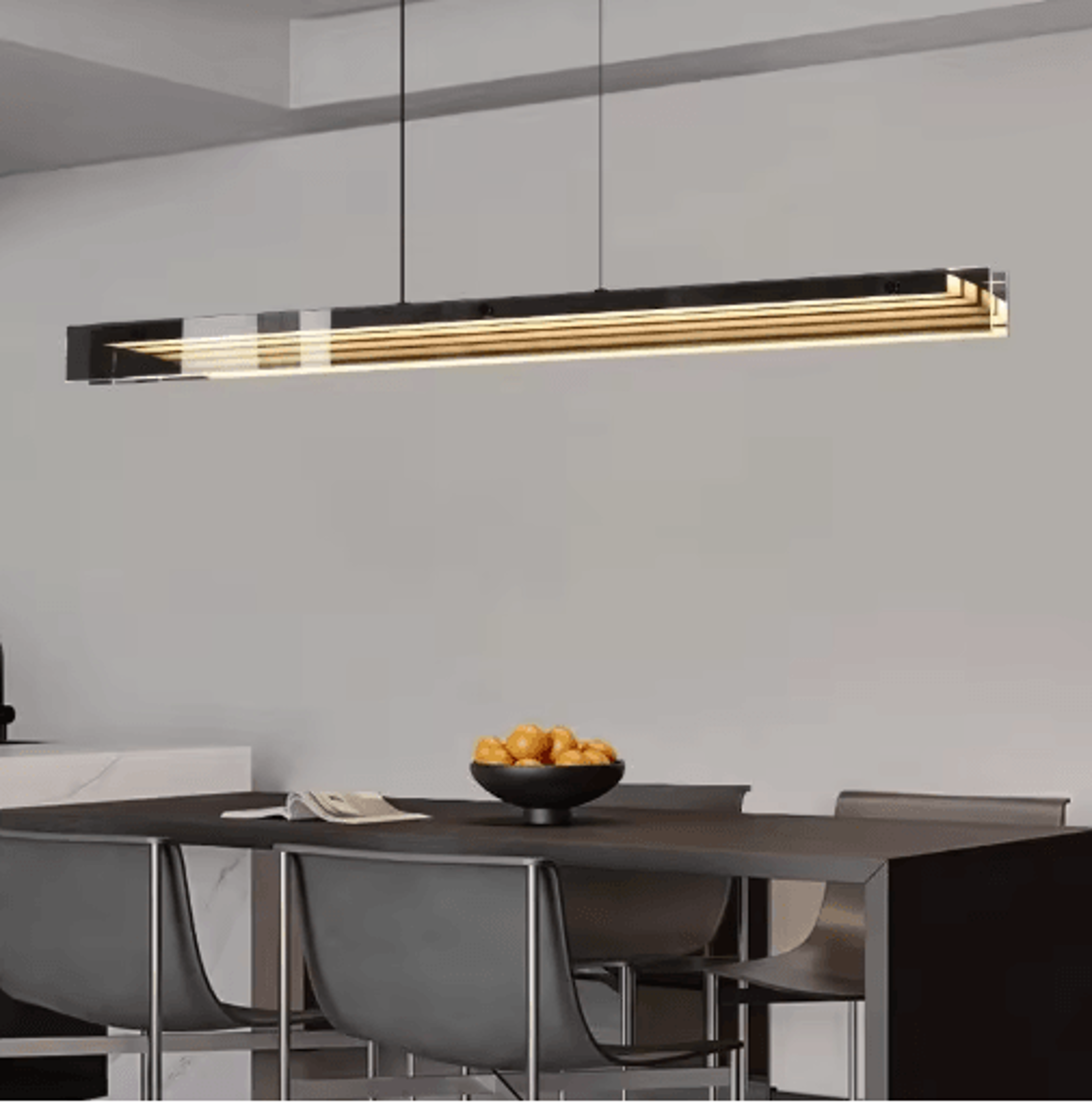 Modern Long Glass Pendant Light Elegant Kitchen Island  Dining Room Chandelier 0