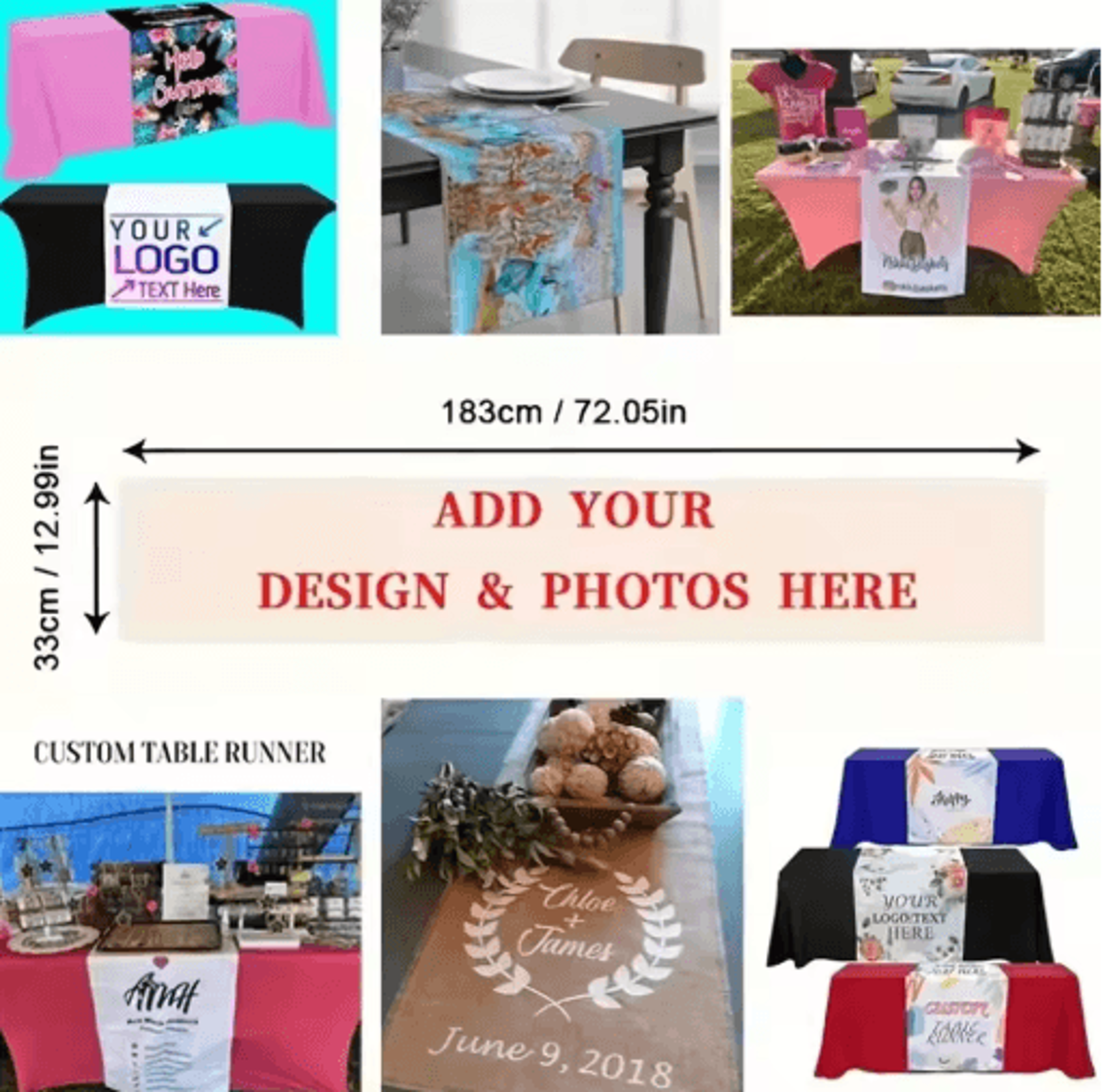 Custom Linen Table Runner  Personalized Dining  Wedding Table Decor 5