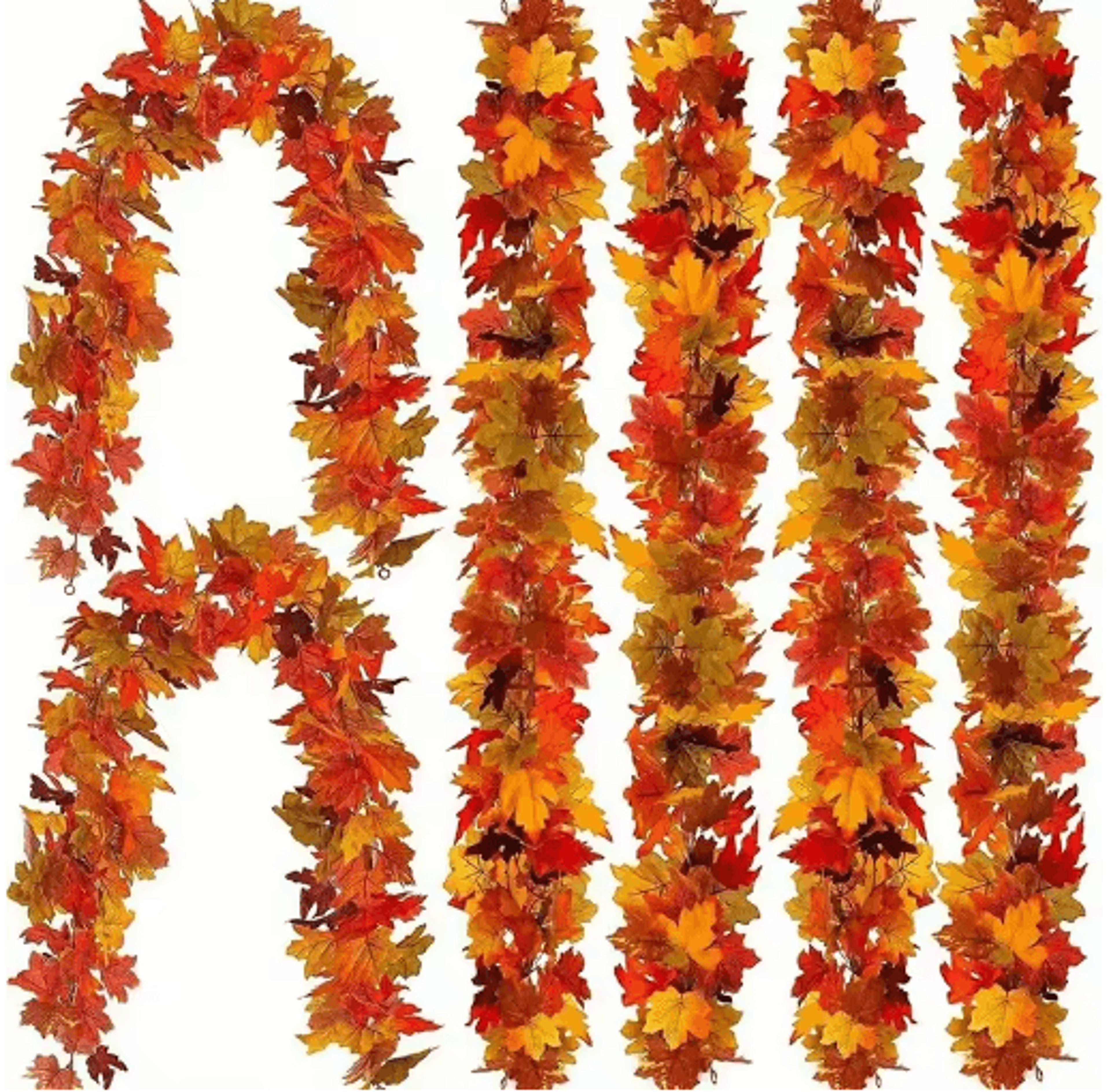 2M Artificial Maple Leaf Garland  Realistic Fall Decor Vine For Home  Events 0