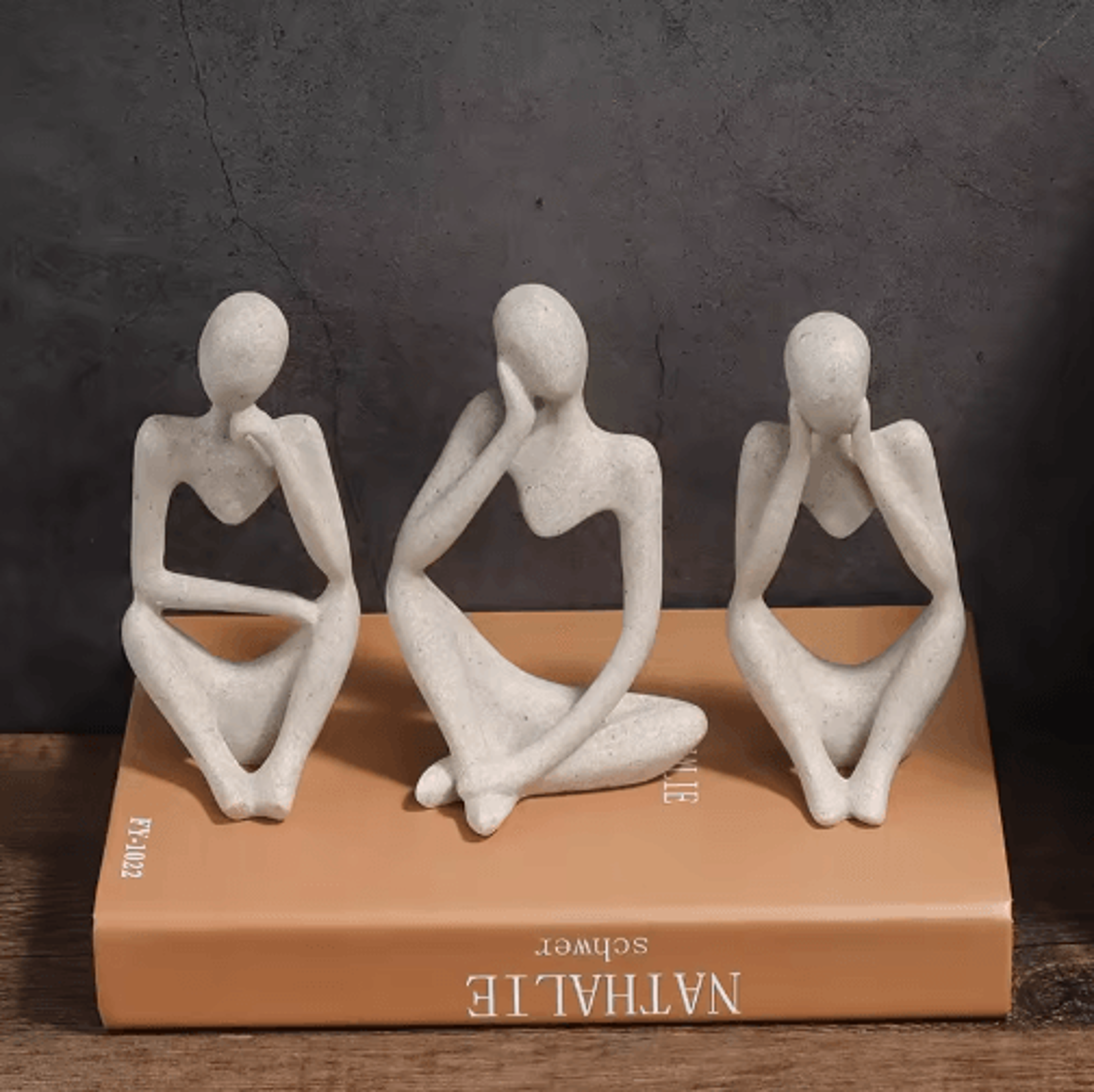 Minimalist Human Contemplation Sculpture  Modern Abstract Thinker Decor For Home  Office 4