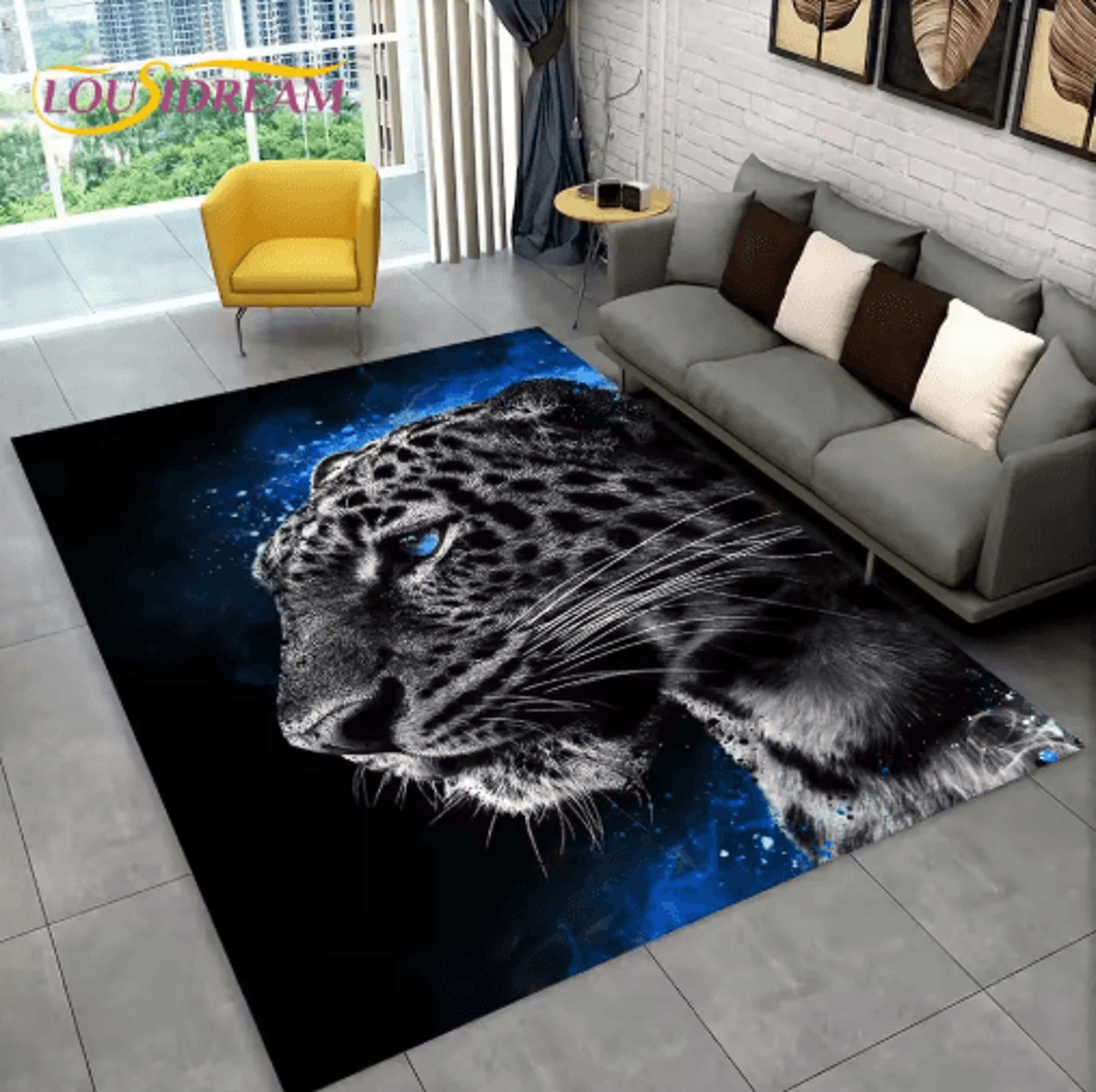 3D Animal Print Area Rug Non Slip Wildlife Carpet For Living Room  Kids Spaces 9