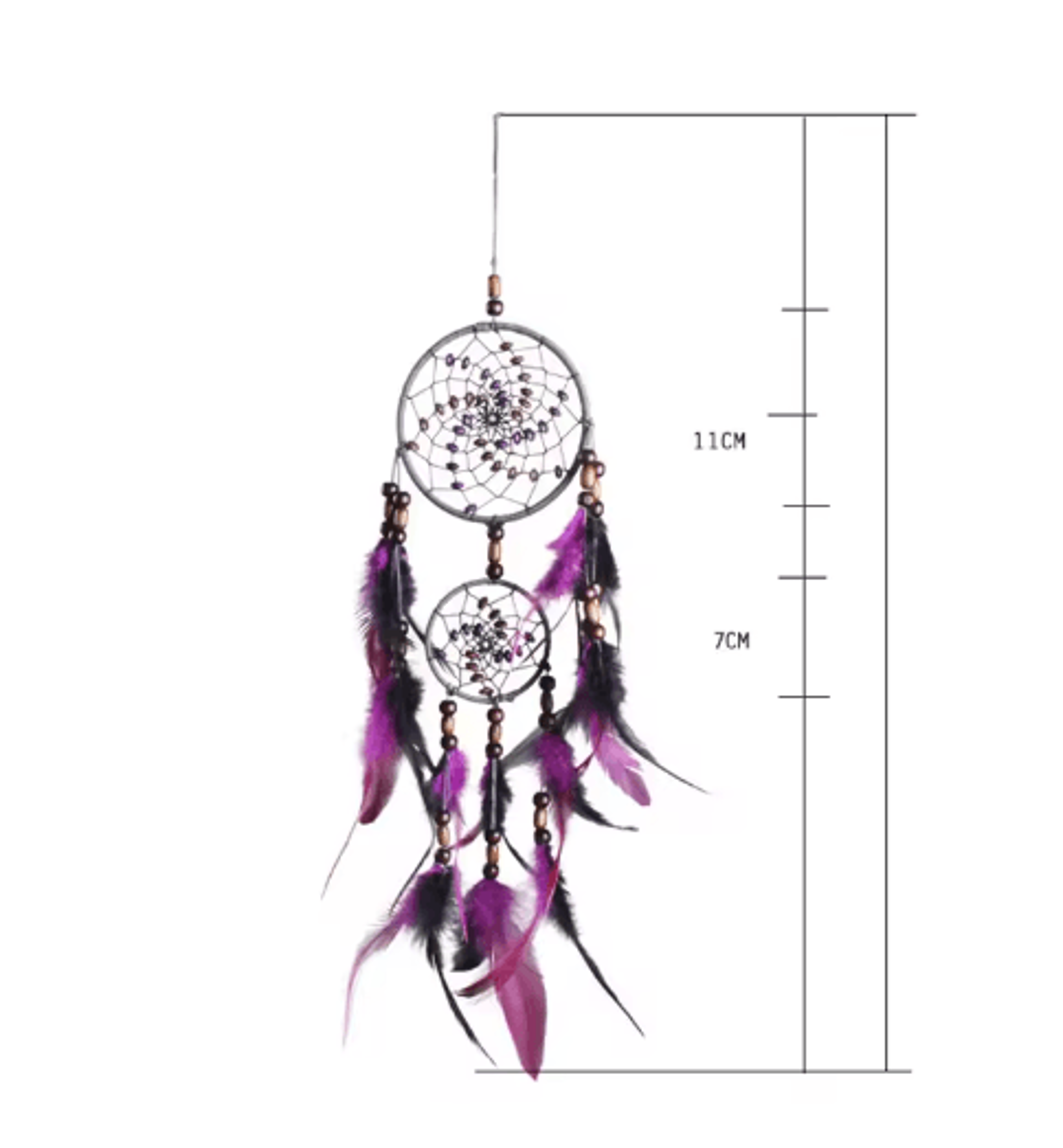 Handmade Five Ring Dream Catcher Boho Wall Hanging Ornament For Bedroom  Living Room 2