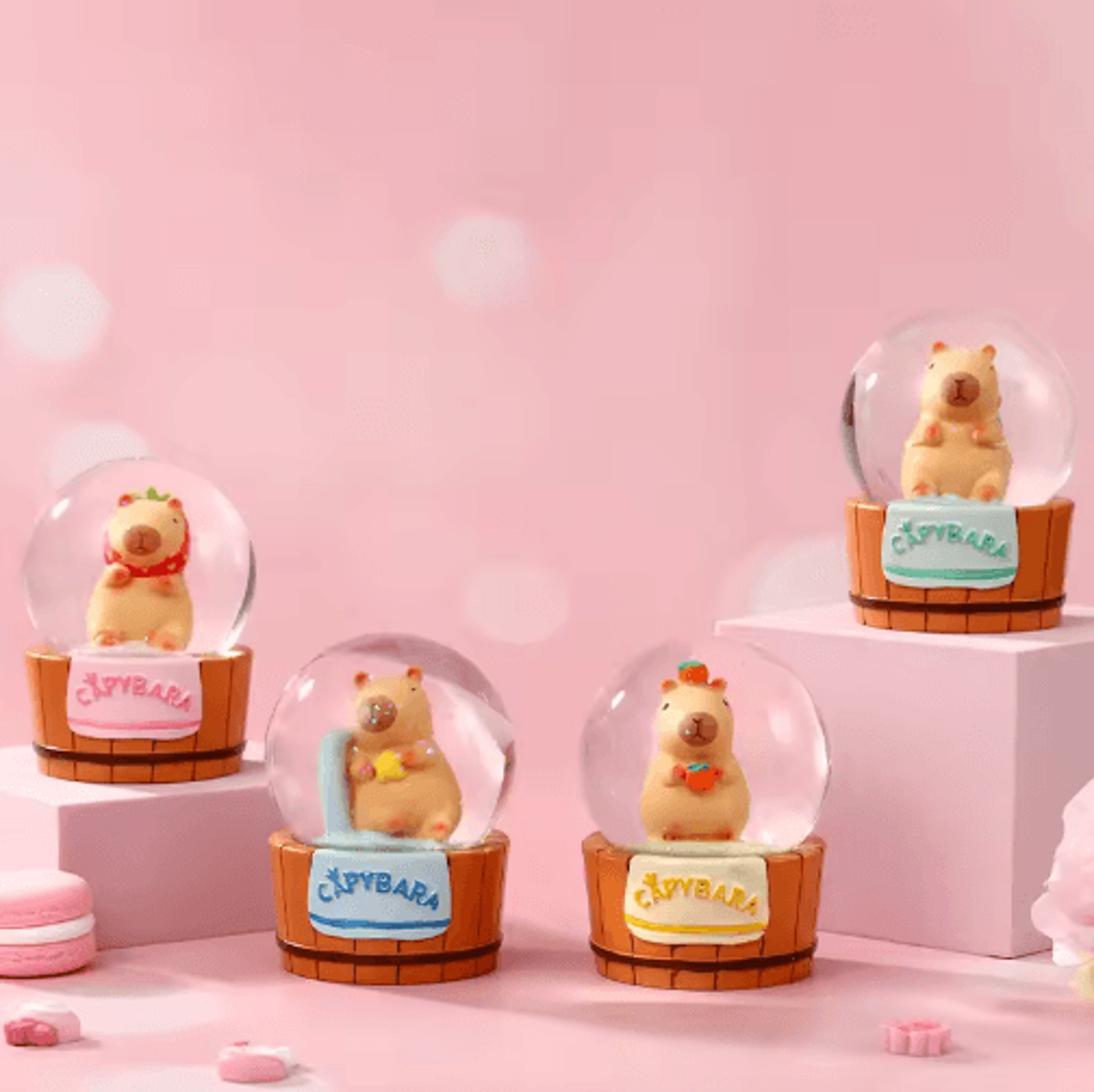 Cute Capybara Crystal Ball Ornament  Luminous Mini Desk Decor For Gifts  Home 6