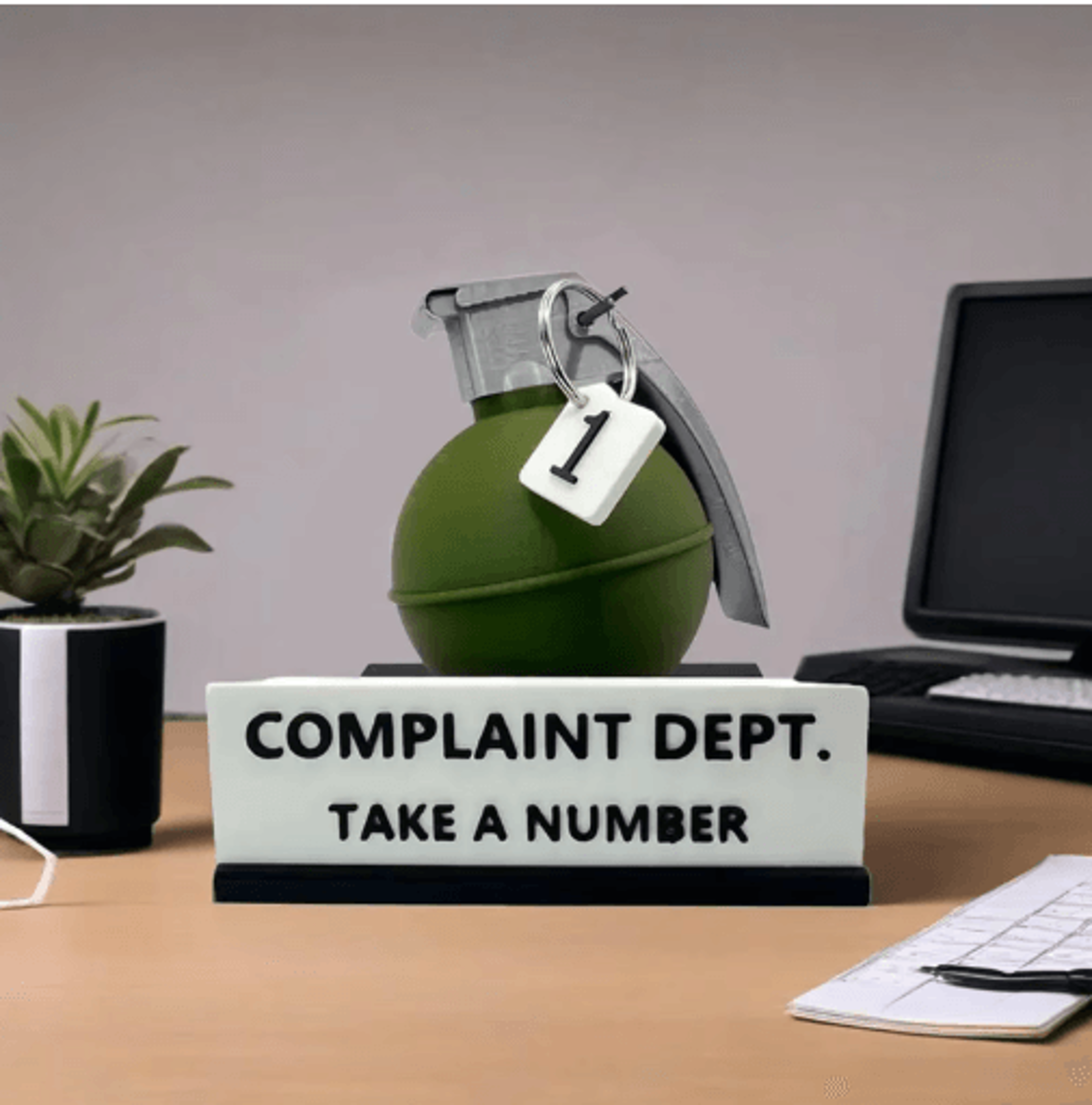 Funny Complaint Department Desk Sign  3D Printed Office Prank Gift For Coworkers 0