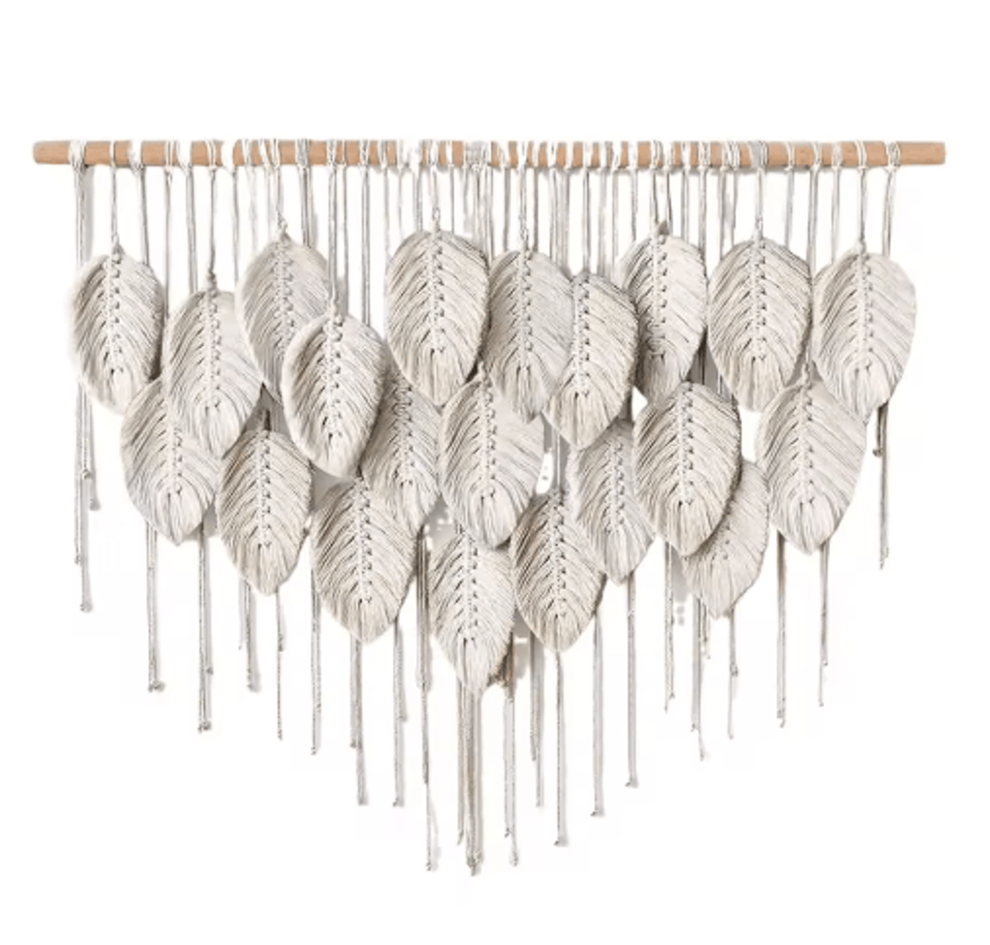 Large Boho Macrame Wall Hanging  Handmade Woven Tapestry Leaf  Feather Decor 1