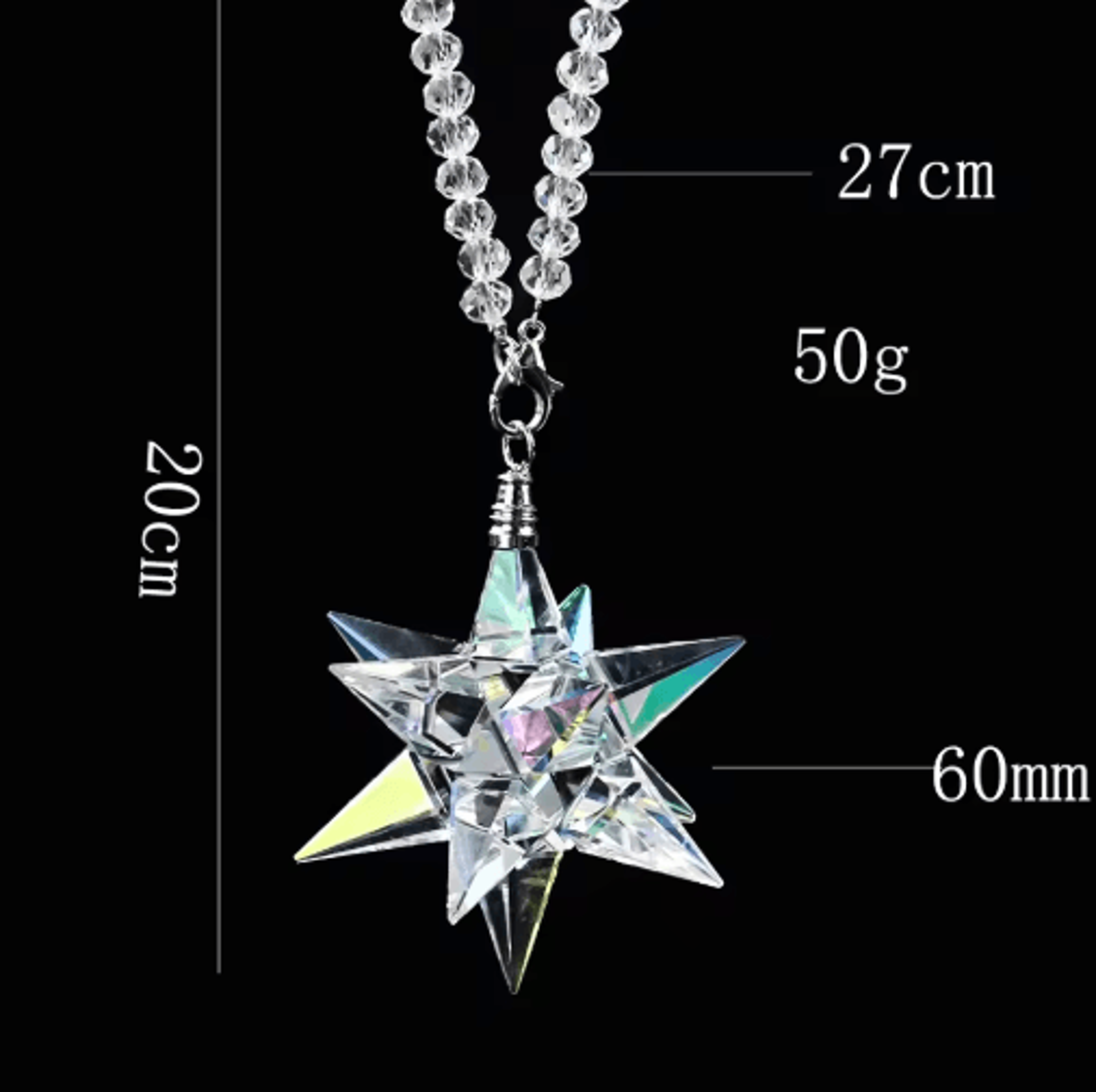 AB Crystal Meteor Hanging Pendant  Rainbow Maker Car Mirror Decor 1