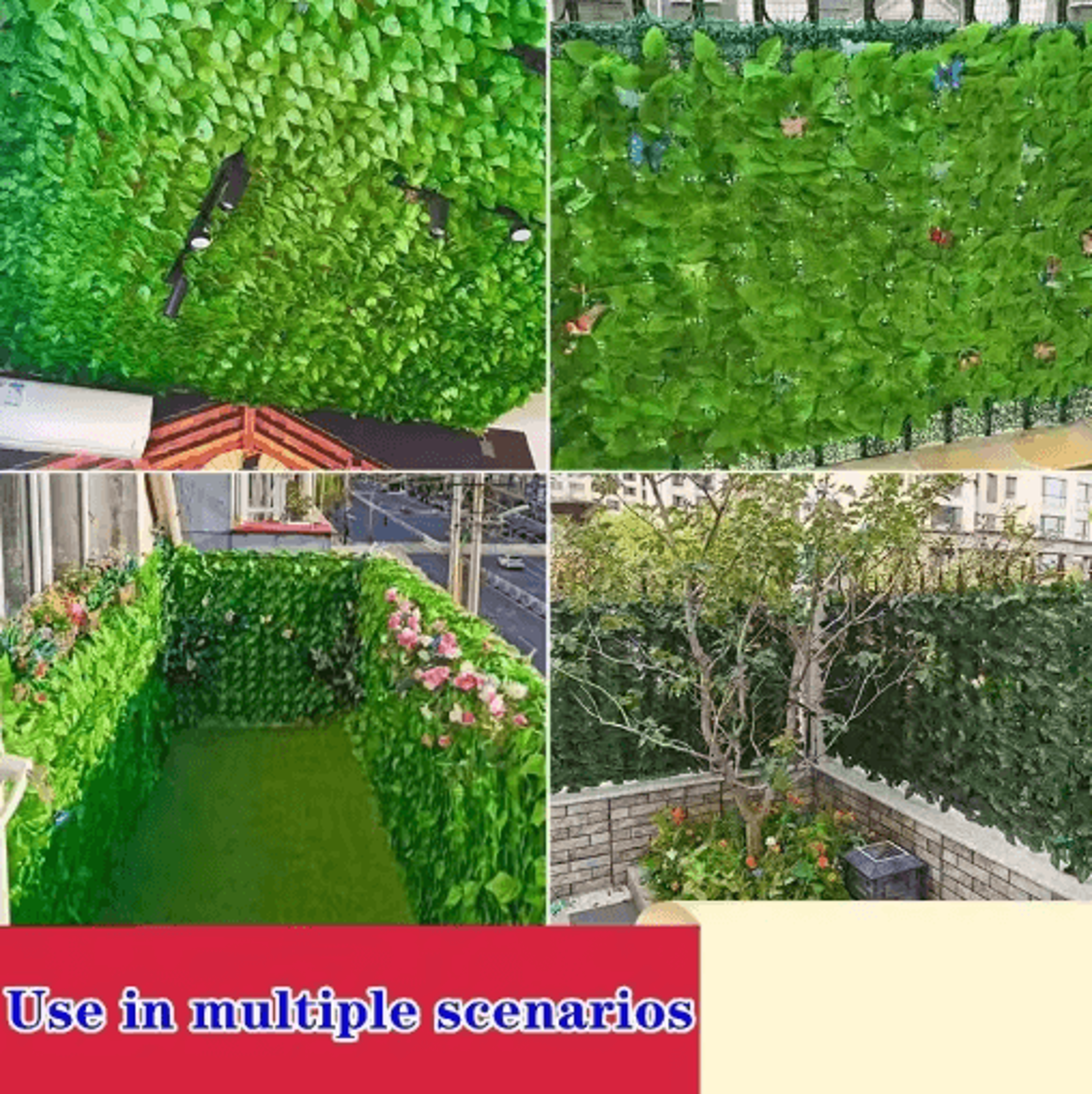 Artificial Ivy Hedge Fence Panel Faux Leaf Privacy Screen For Balcony  Garden 13