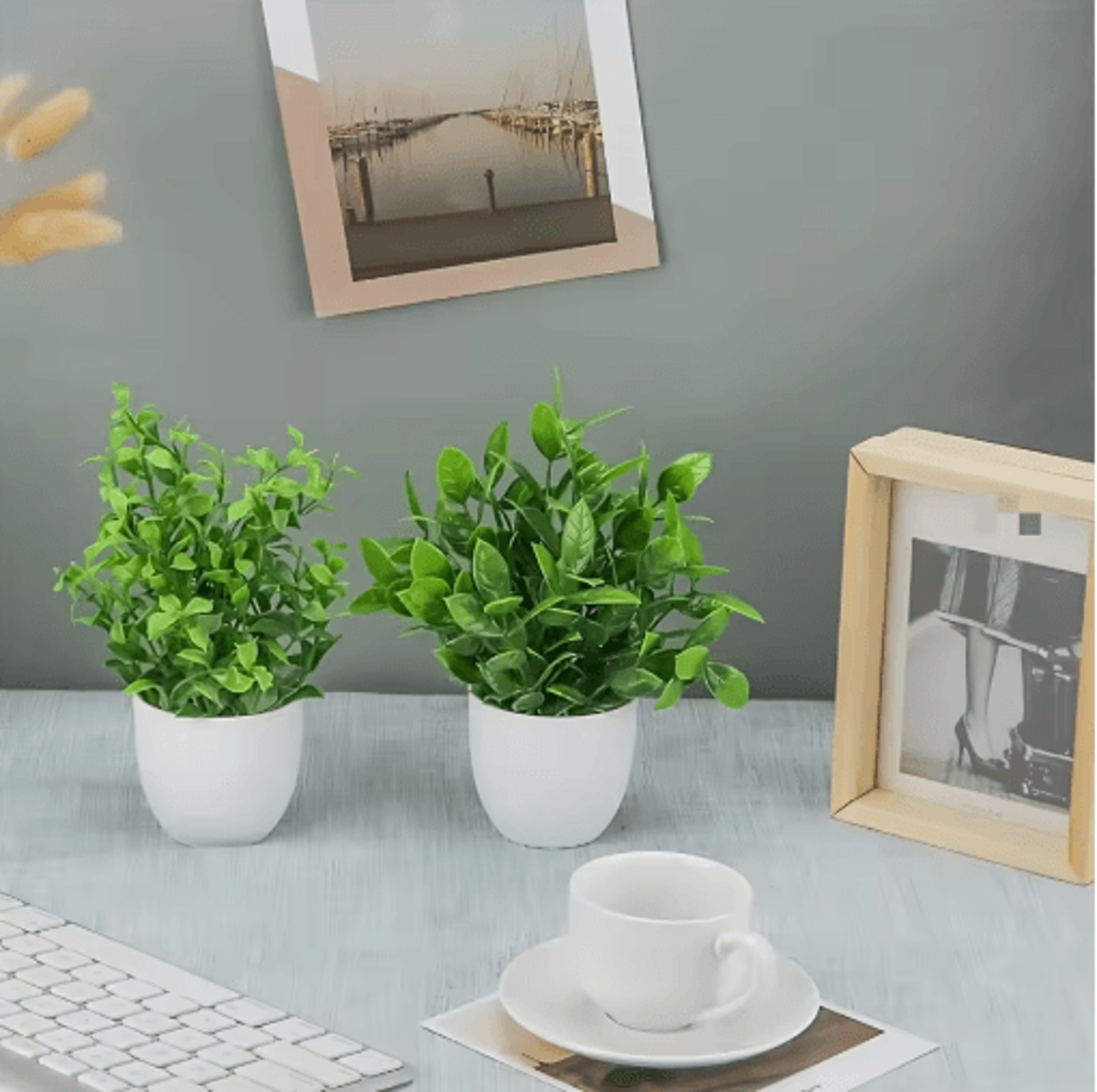 4 Pack Mini Artificial Potted Plants Fake Bonsai Greenery For Home  Office Decor 5
