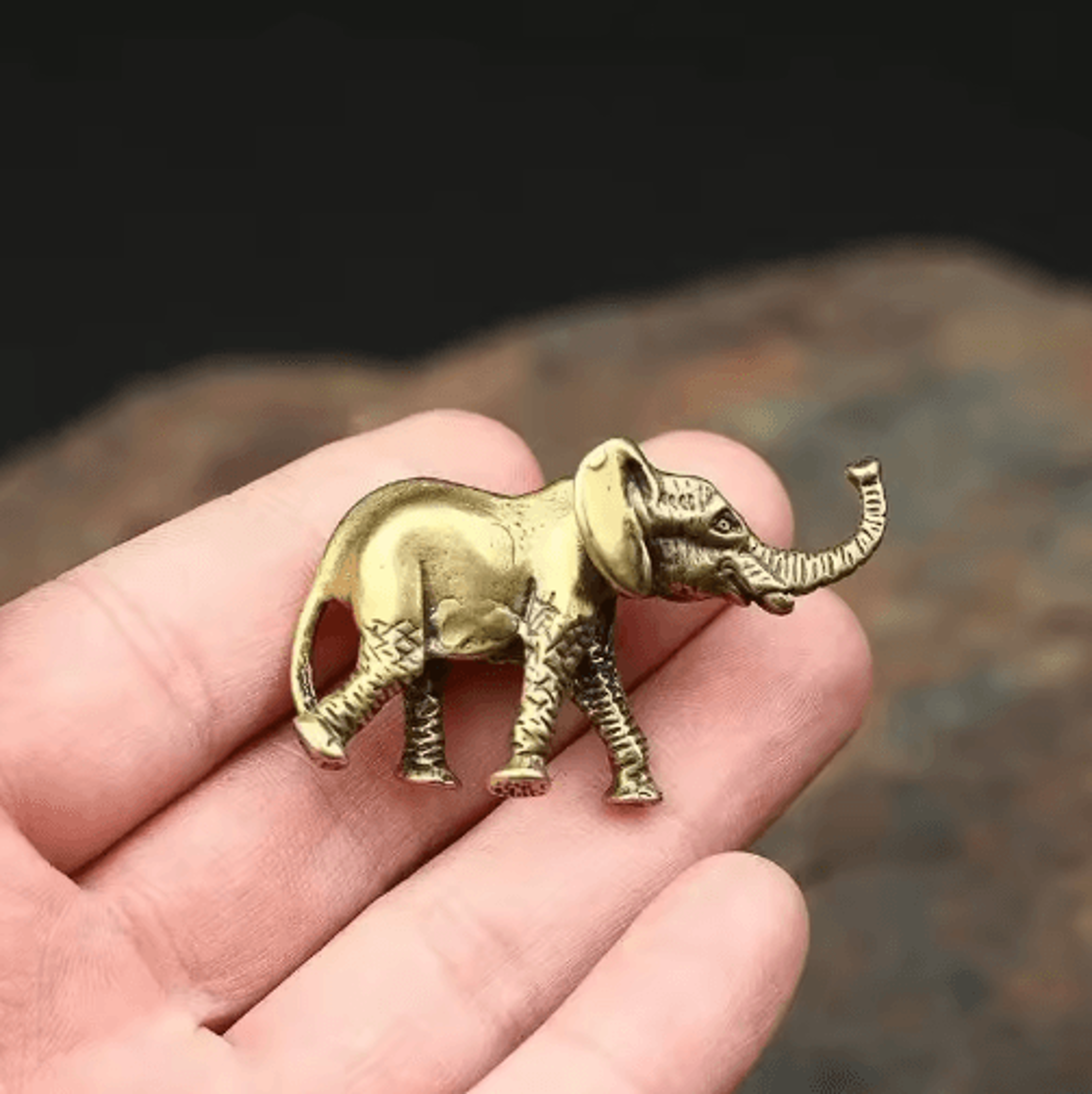 Brass Elephant Figurine  Auspicious Mini Elephant Decor For Home  Office 4