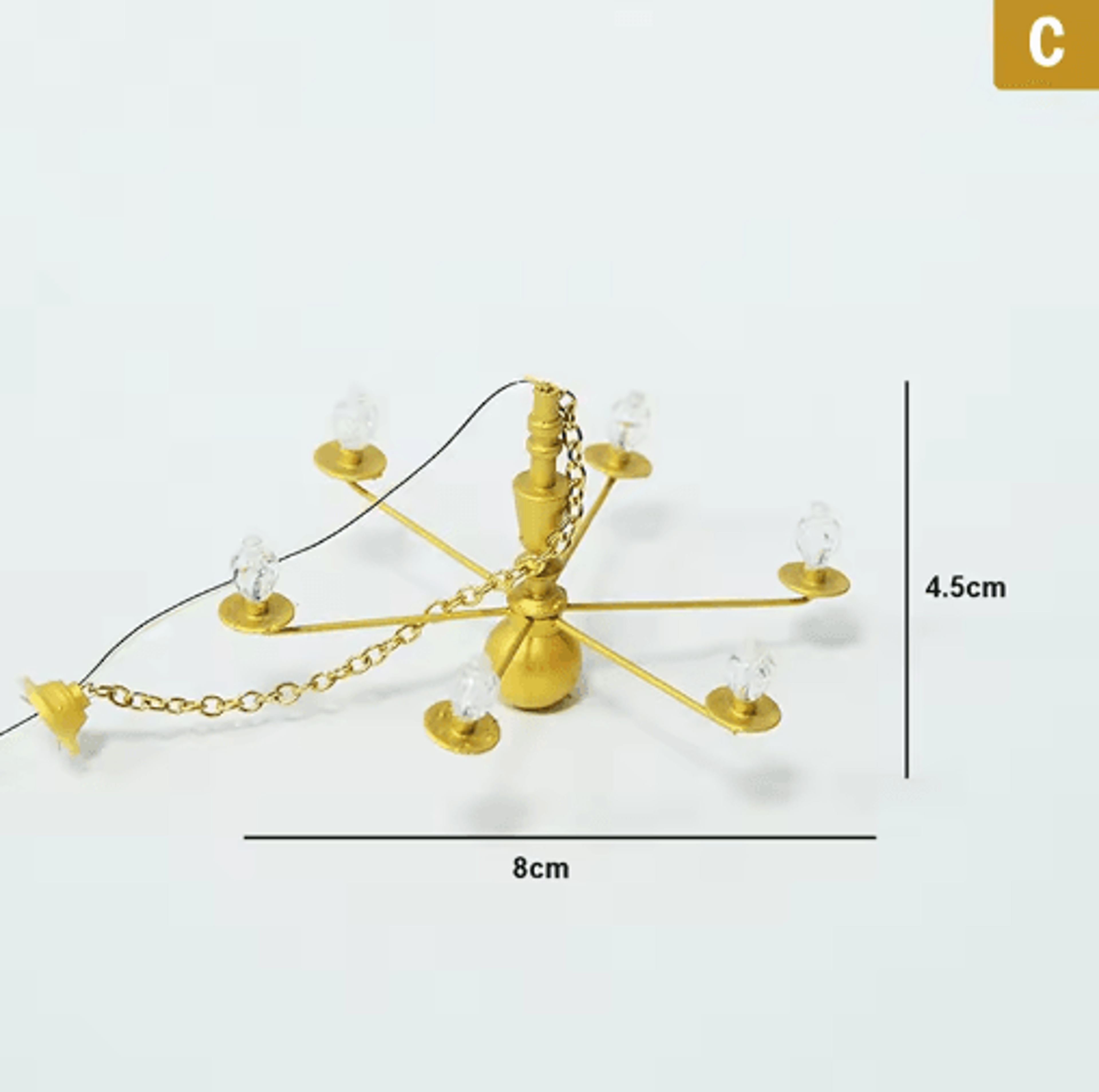 Mini LED Dollhouse Ceiling Lamp 3V Chandelier Lighting Accessory 3