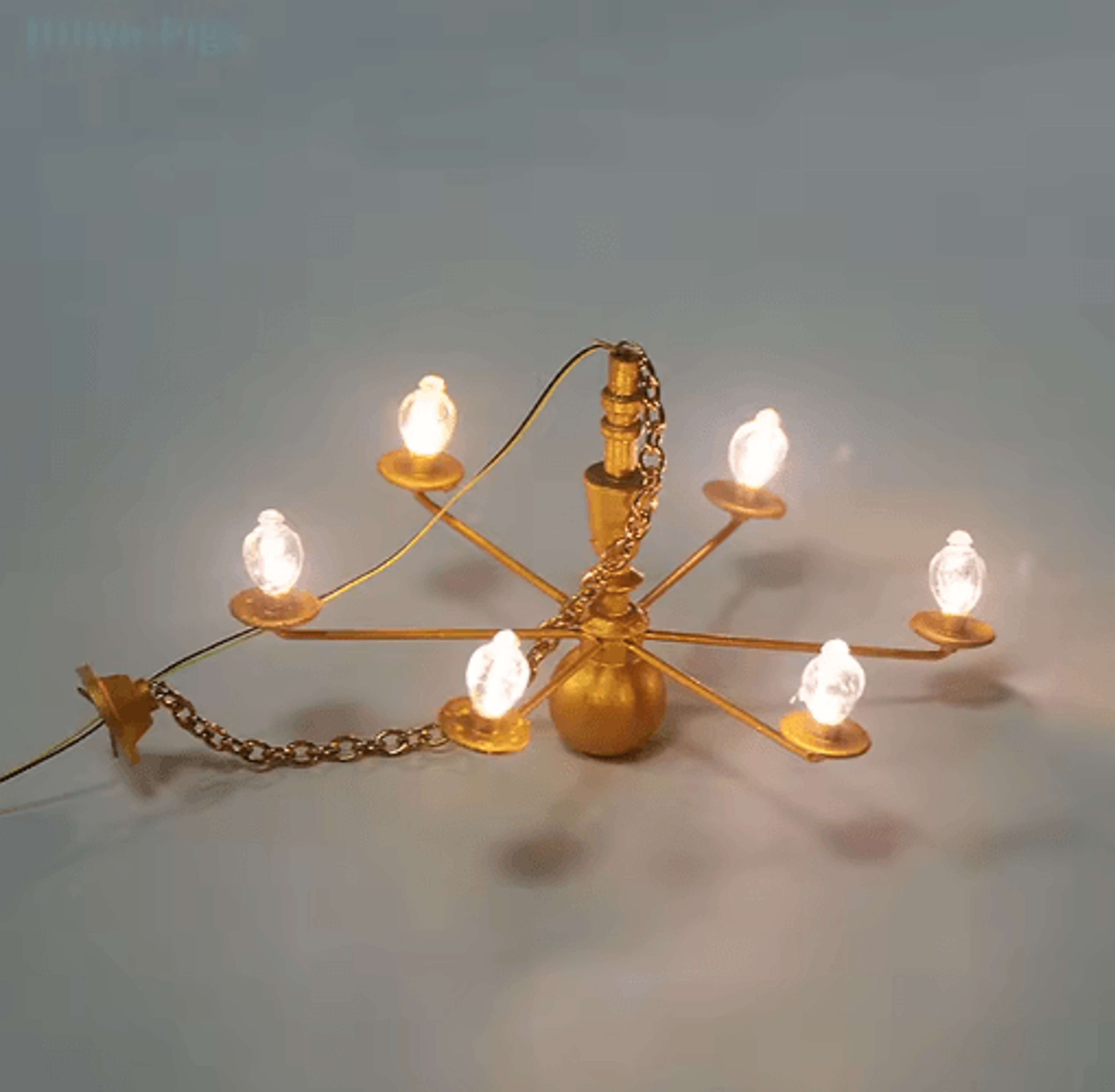 Mini LED Dollhouse Ceiling Lamp 3V Chandelier Lighting Accessory 7