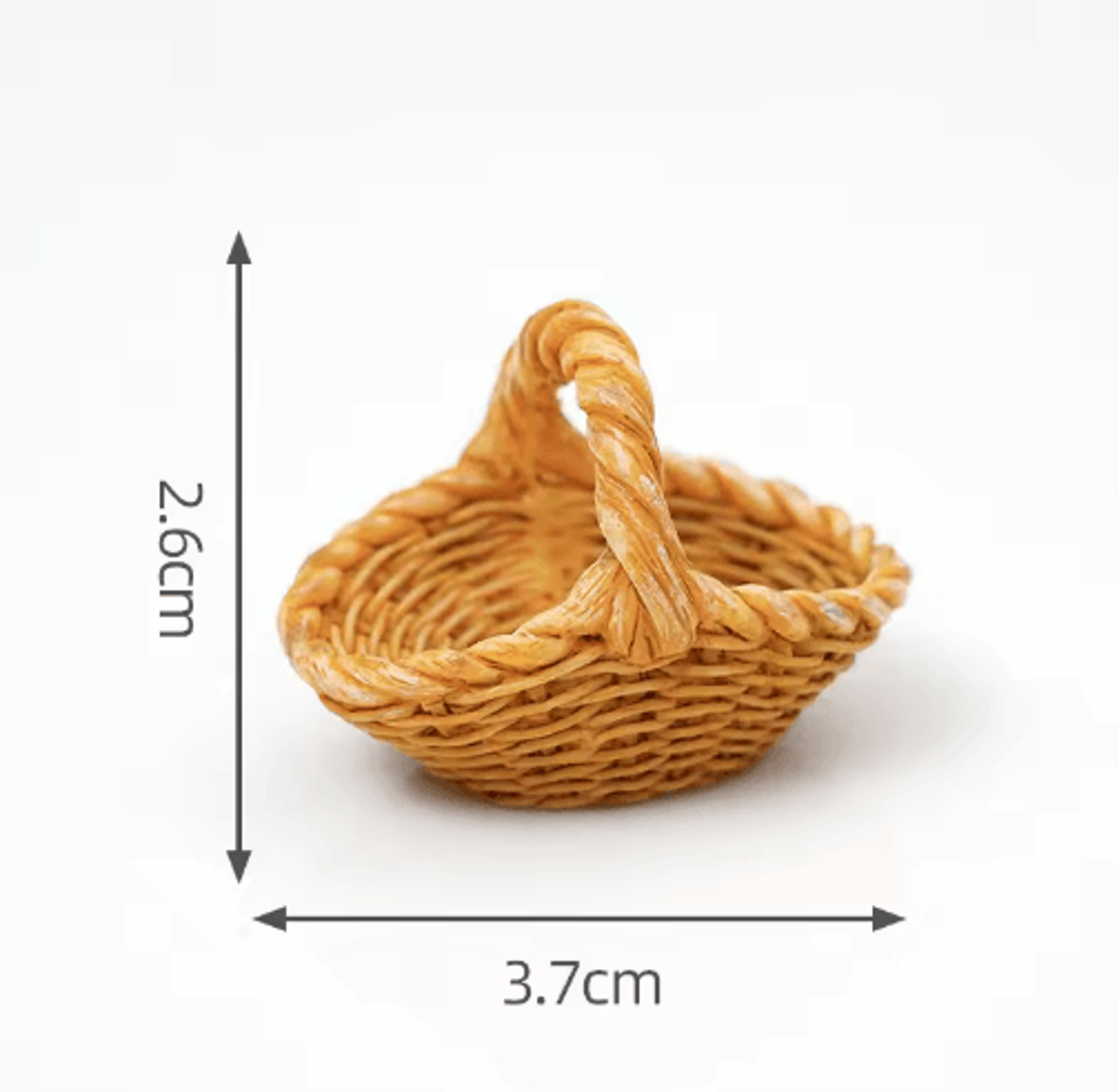 Mini Rattan Basket Model DIY Dollhouse Food Display  Kitchen Decor 6