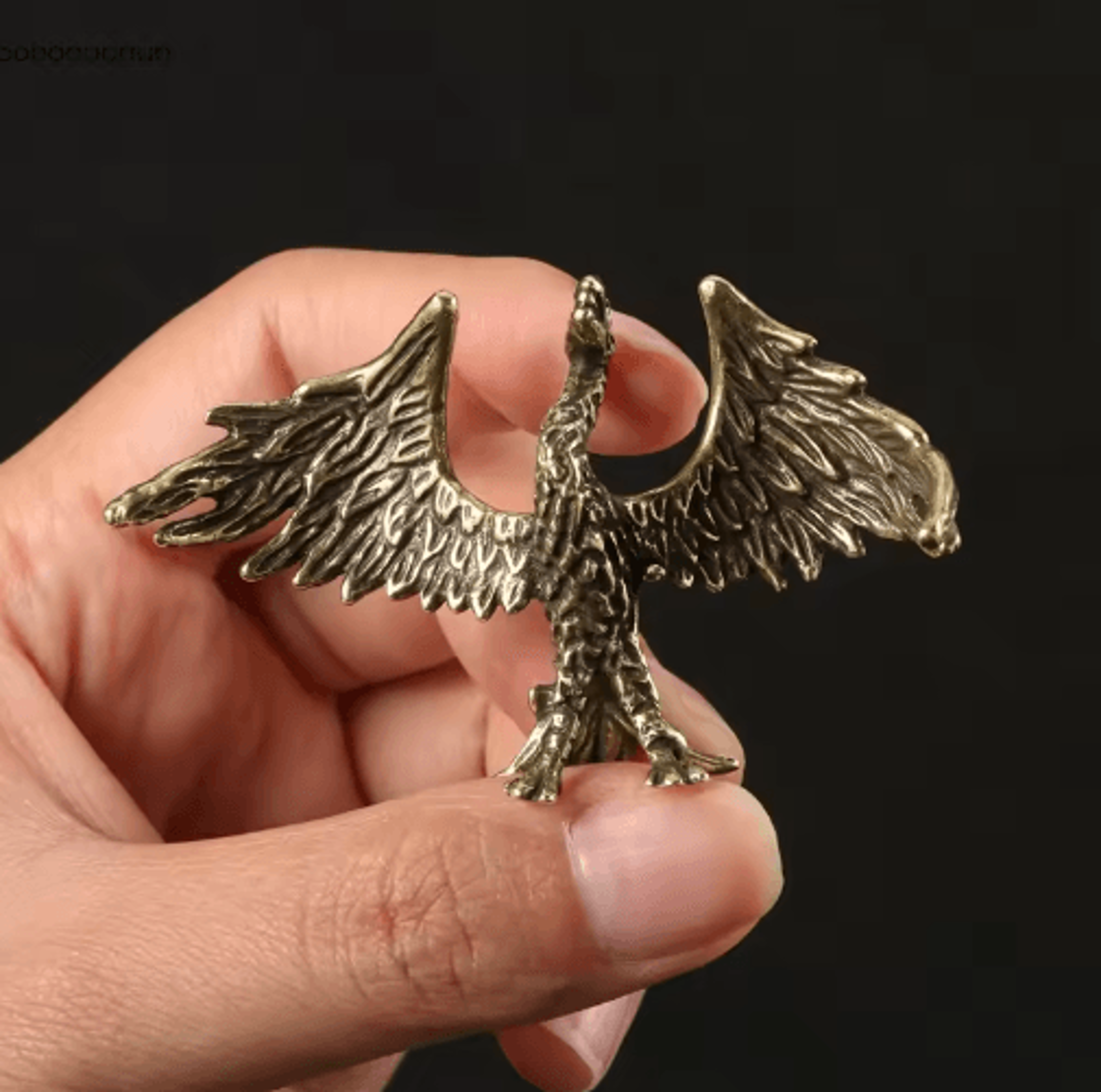Solid Brass Phoenix Statue  Feng Shui Flame Bird Desk Ornament  Retro Decor 0