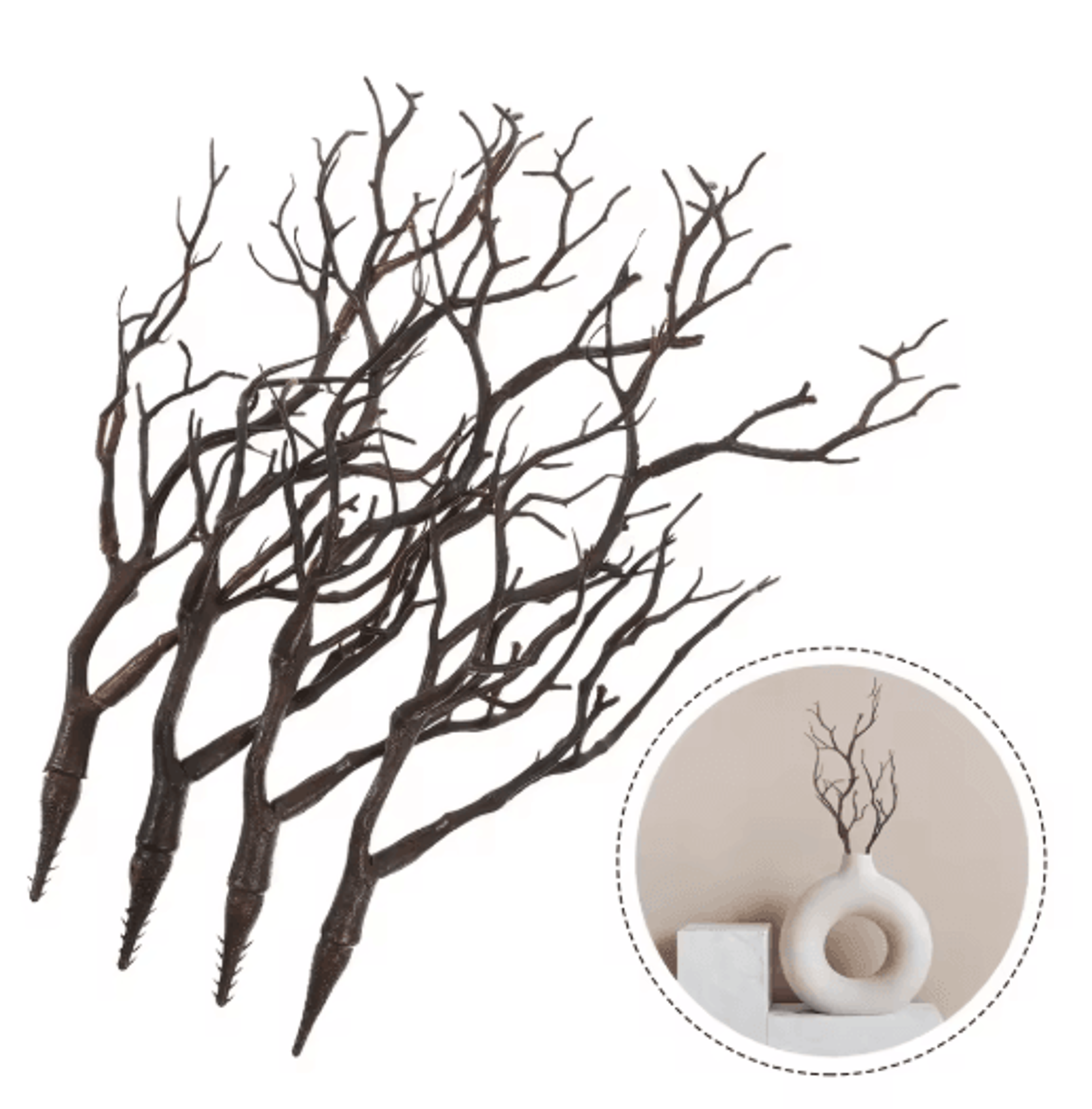 Artificial Antler Branch Set Rustic Dried Style Decorative Branches 4PCS 0