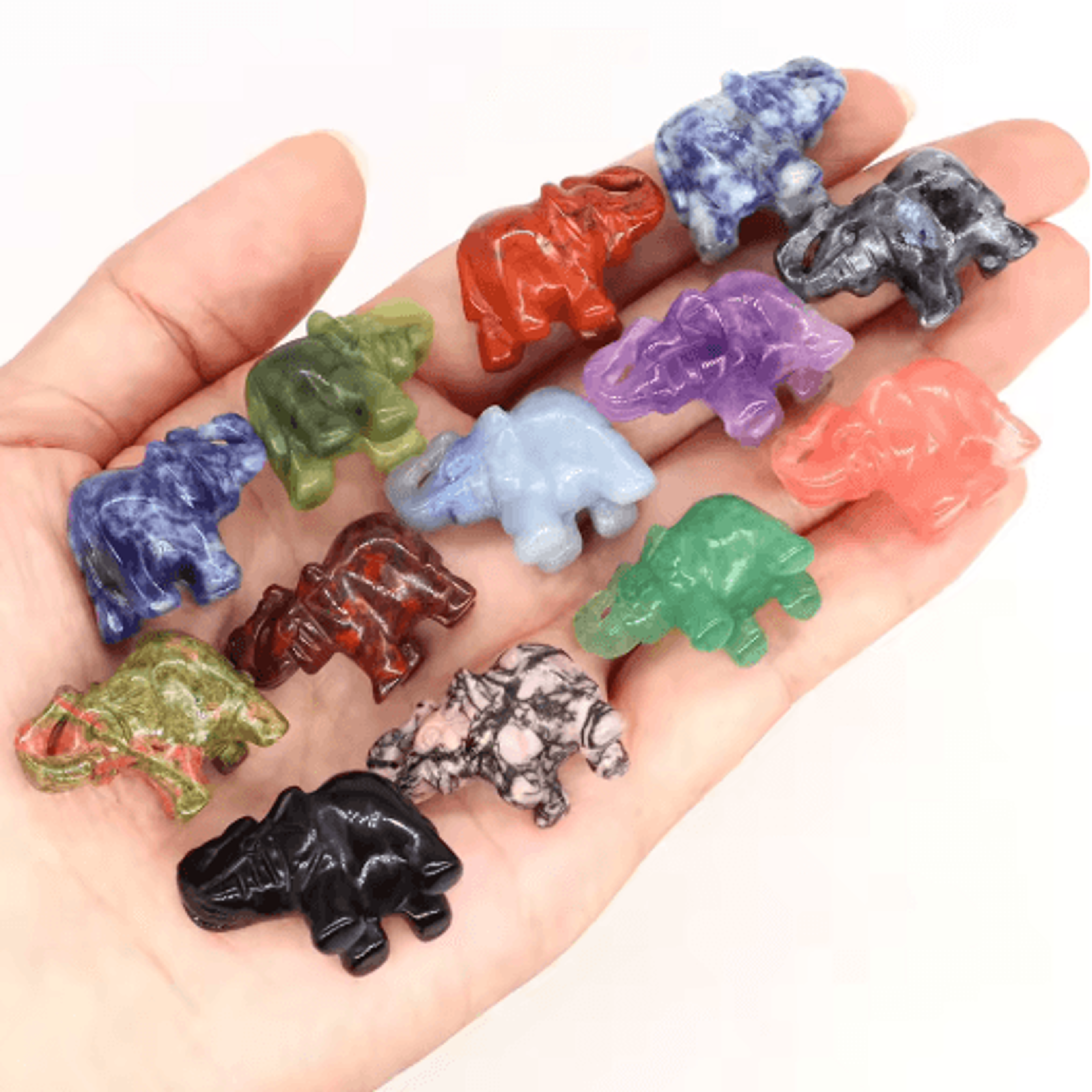 1 Amethyst Elephant Figurine Mini Crystal Animal Statue For Healing  Decor 29