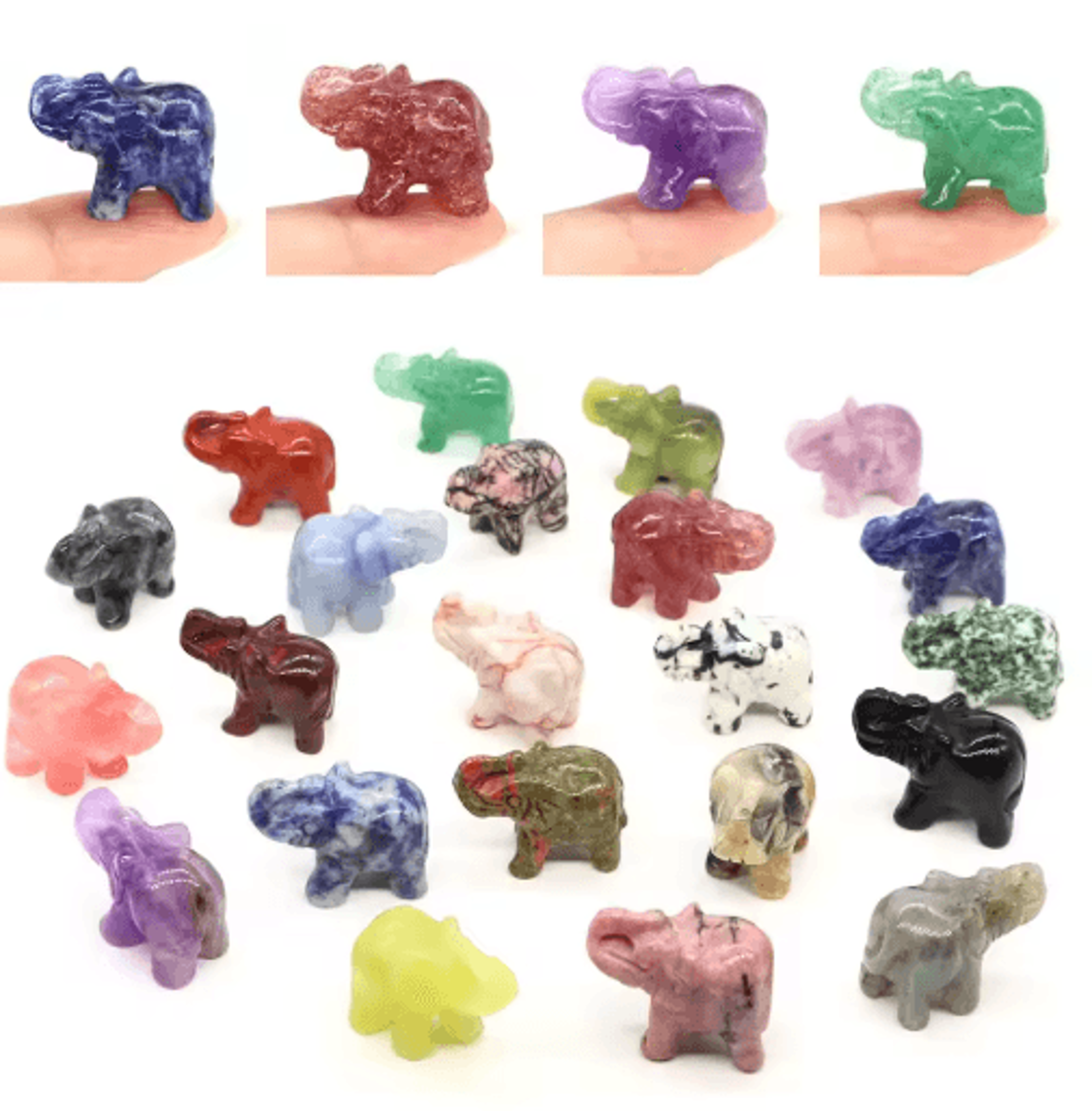1 Amethyst Elephant Figurine Mini Crystal Animal Statue For Healing  Decor 0