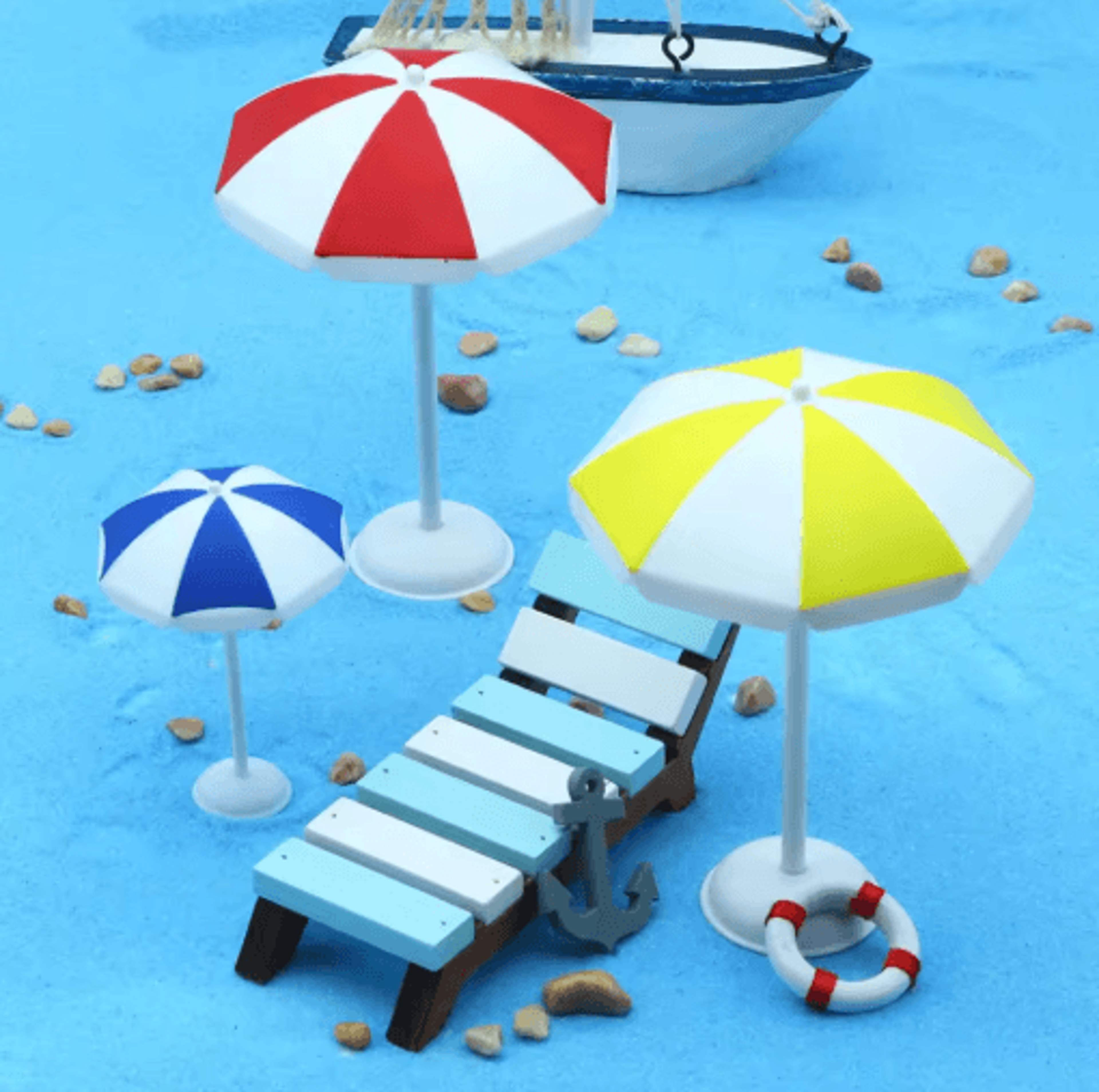 Mini Beach Umbrella  Dollhouse Micro Landscape Decor  DIY Craft Accessory 5