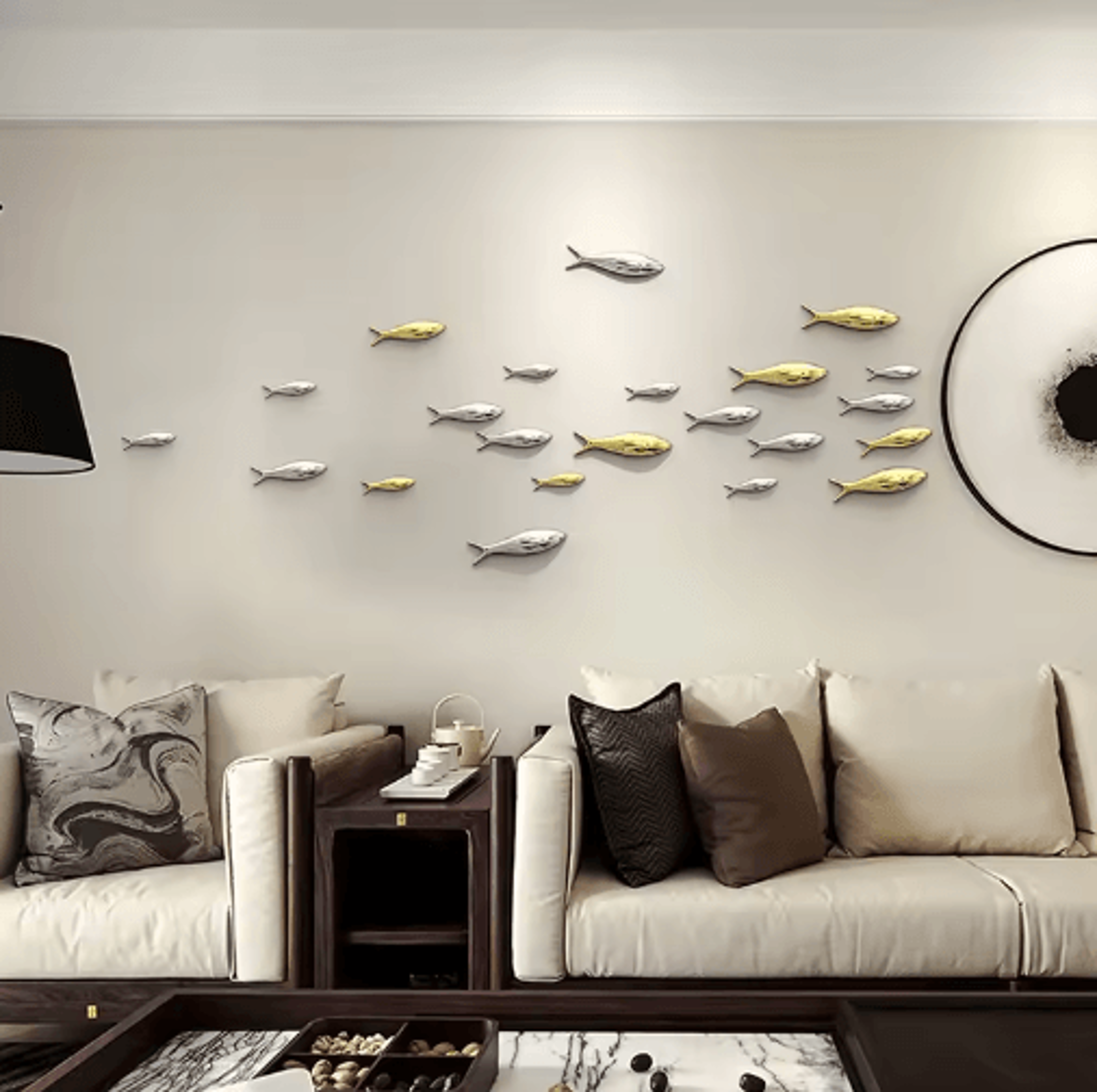 Creative 3D Fish Wall Decor  Electroplated Metallic Wall Stickers For Modern Spaces 0