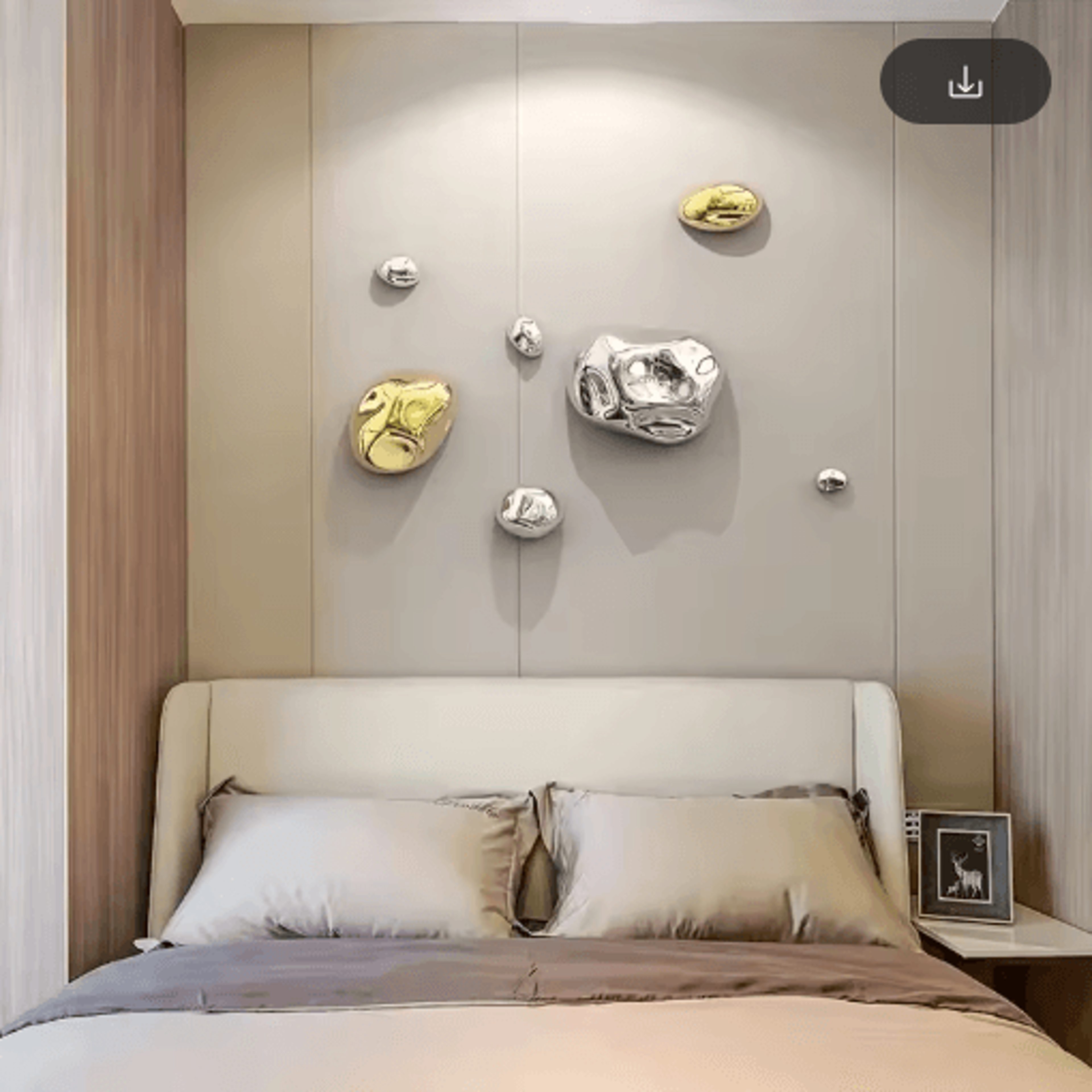 Luxury 3D Stone Wall Decor  Golden Simulation Stone Hanging Accent 1