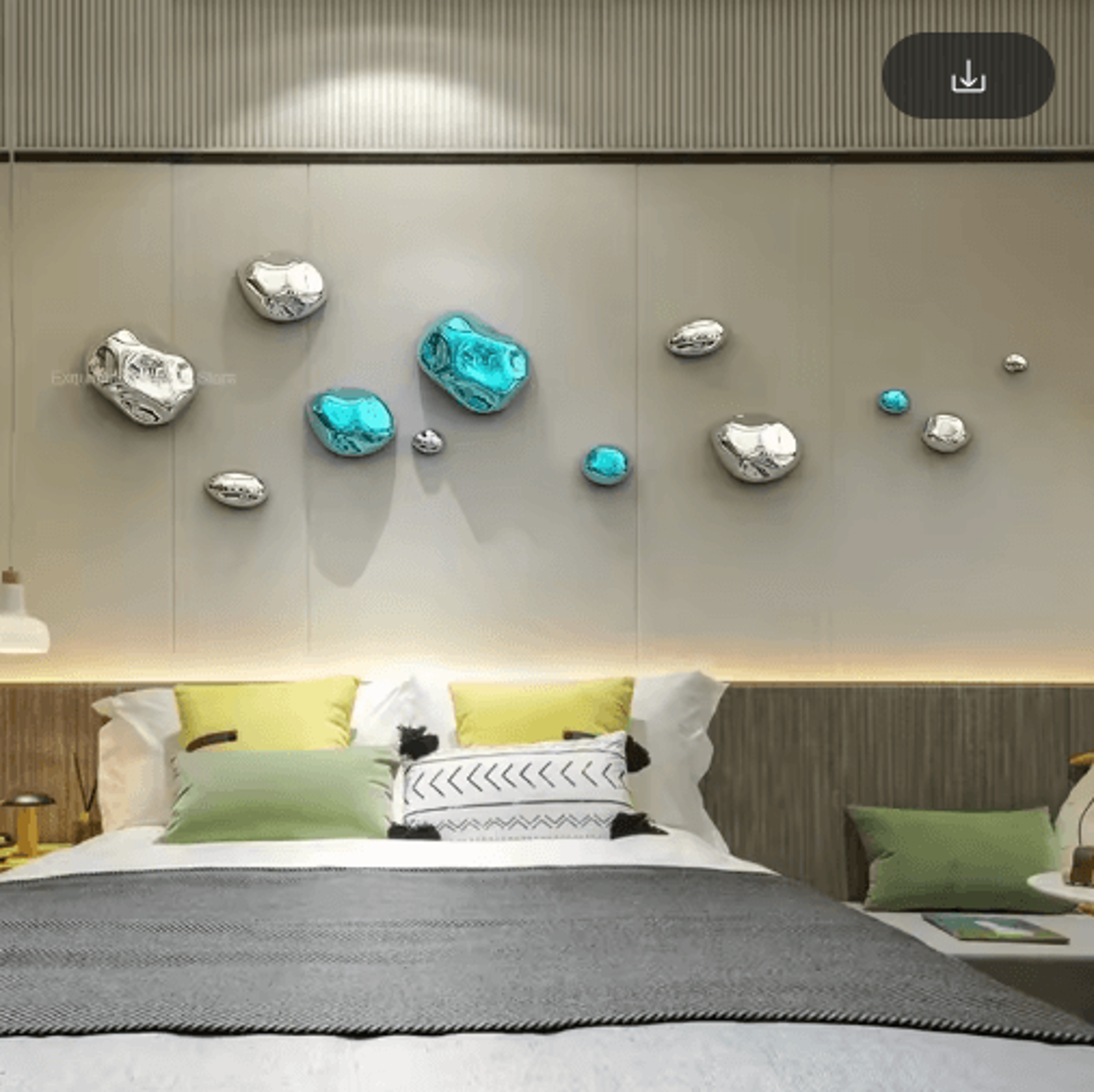 Luxury 3D Stone Wall Decor  Golden Simulation Stone Hanging Accent 4