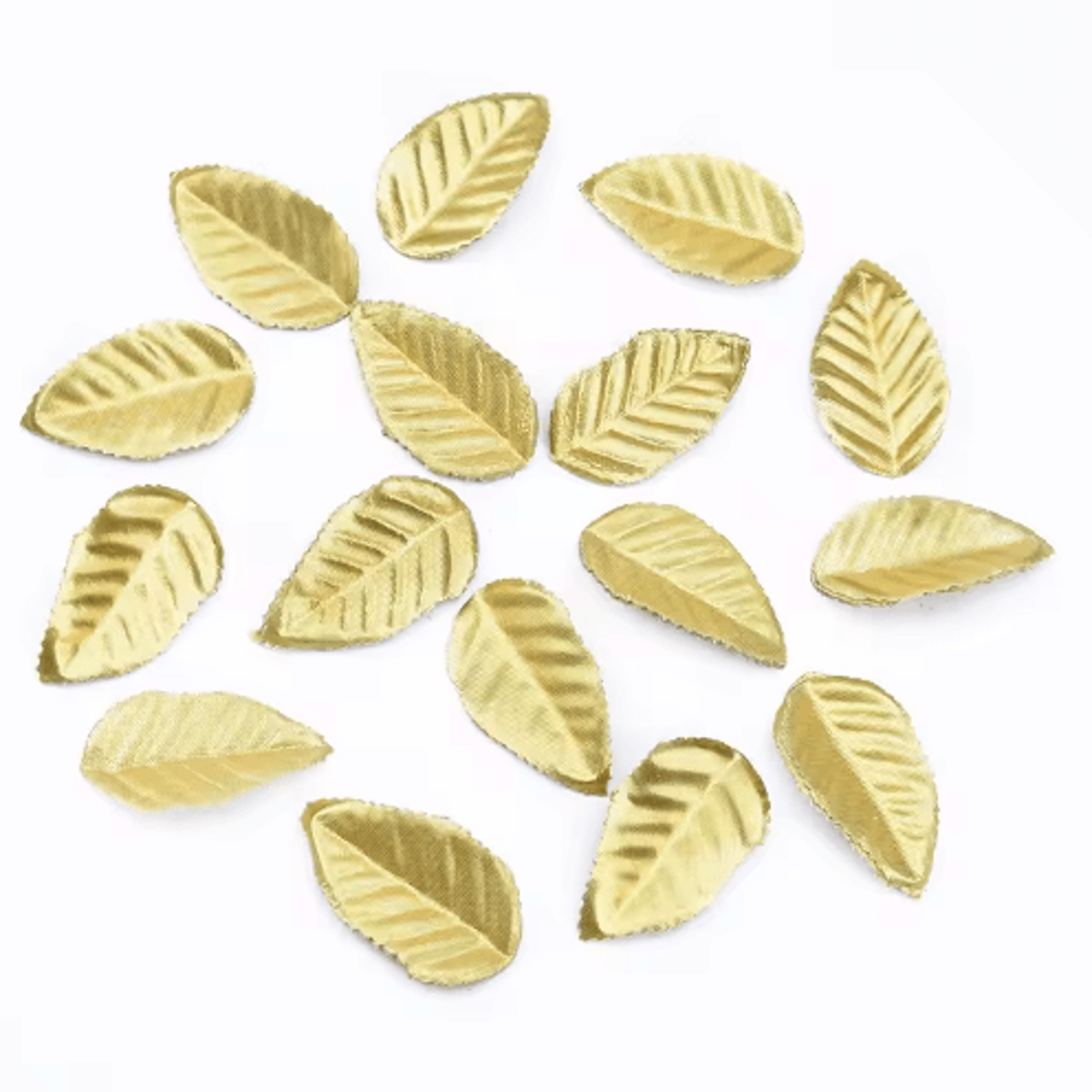 100pcs Gold Artificial Leaves  Silk Leaf Decoration For Crafts Wreaths  Events 6