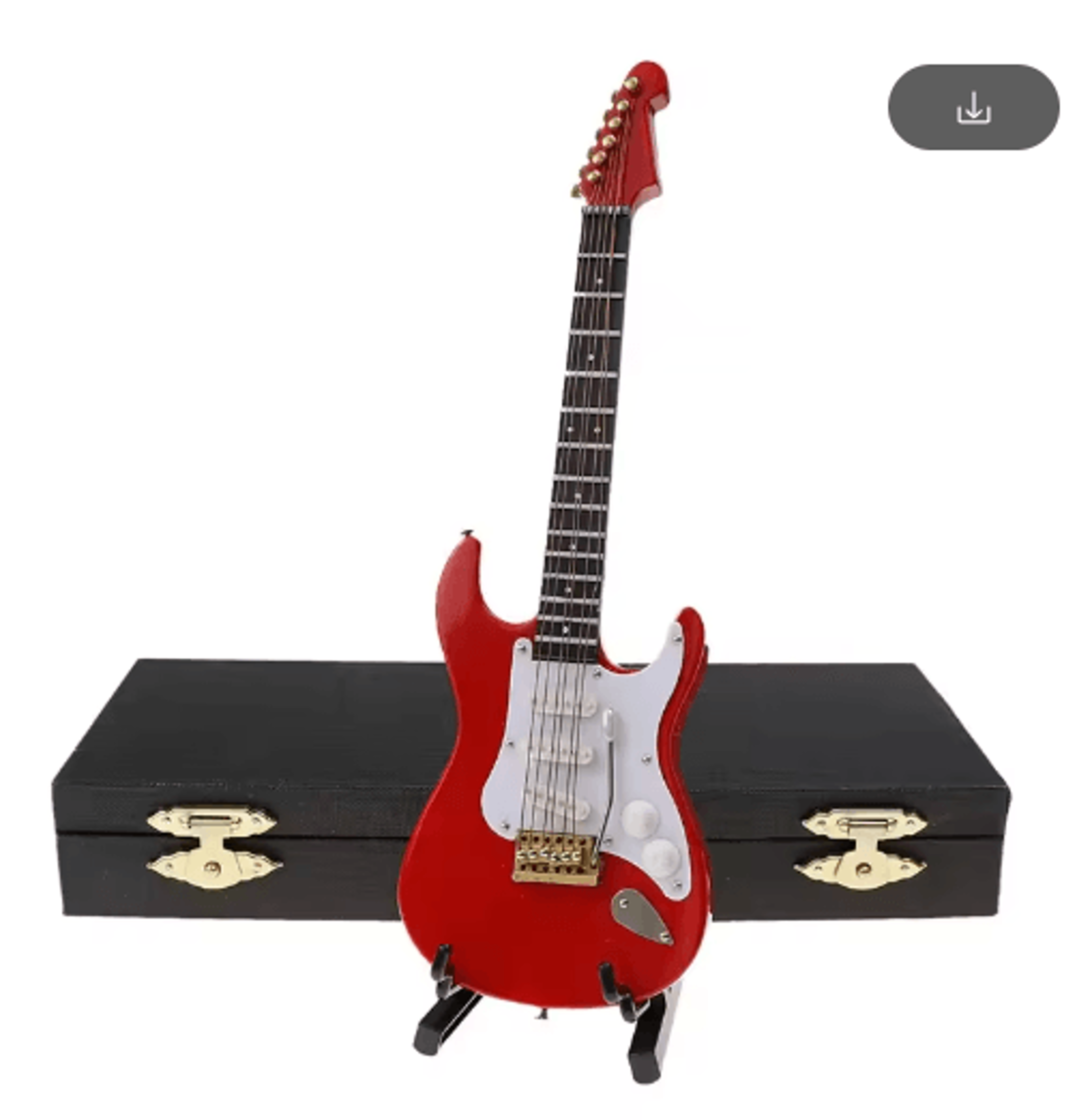 Mini Wooden Guitar Decor Musical Instrument Model With Display Stand 5