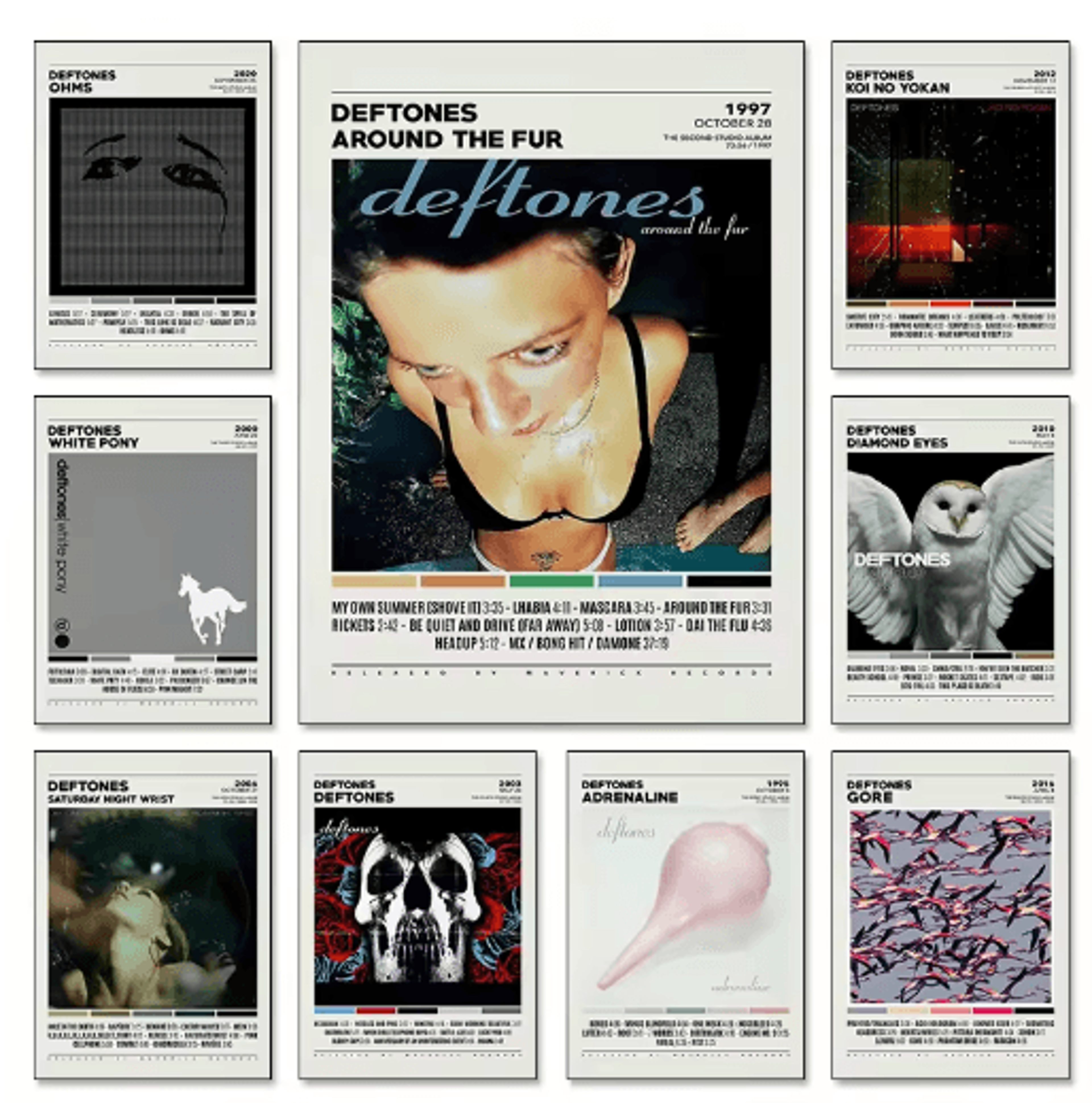 Deftones Album Cover Canvas Poster Rock Band Wall Art Decor 0