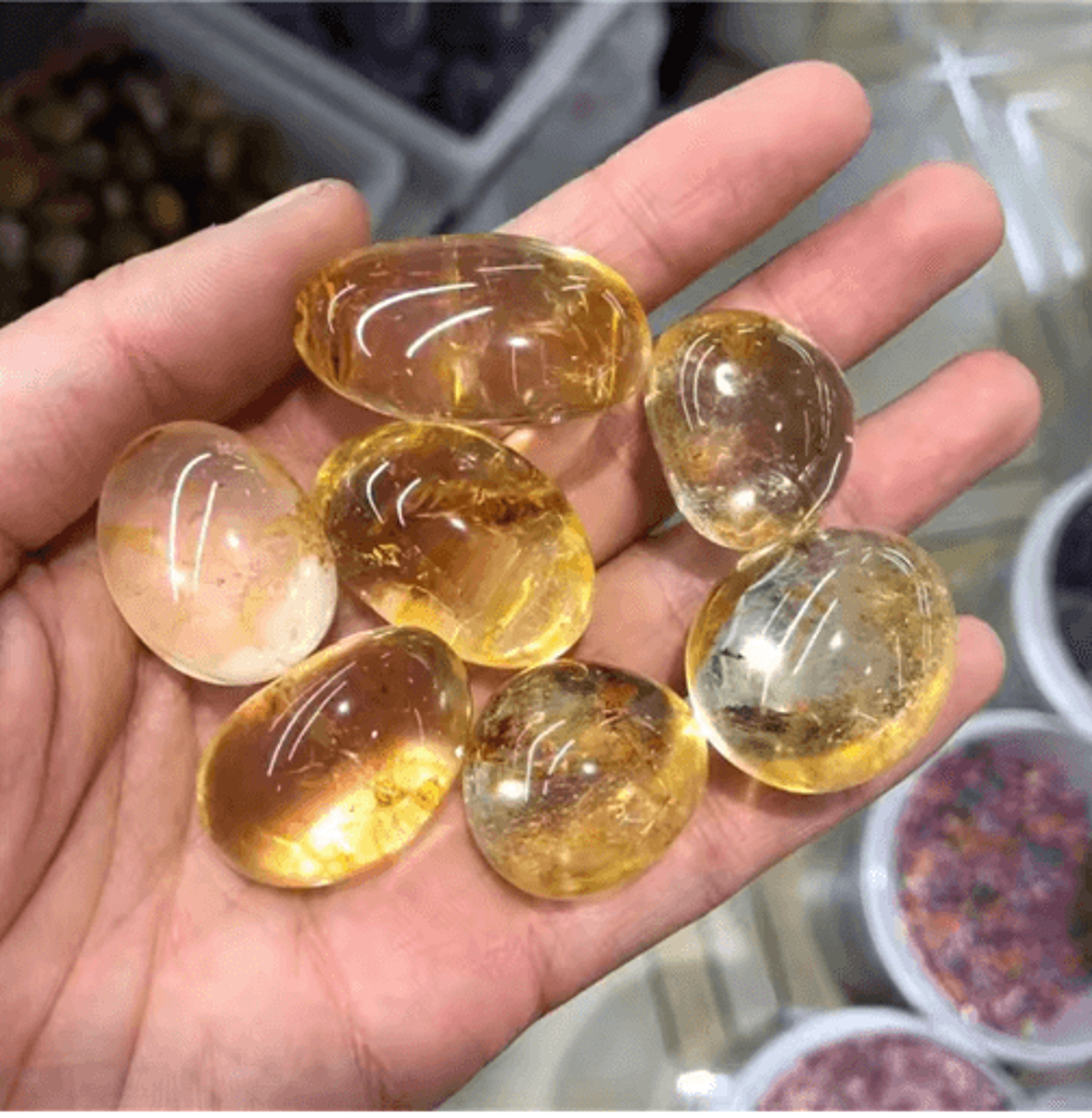 Natural Citrine Tumbled Stones Polished Healing Crystal Decor 4