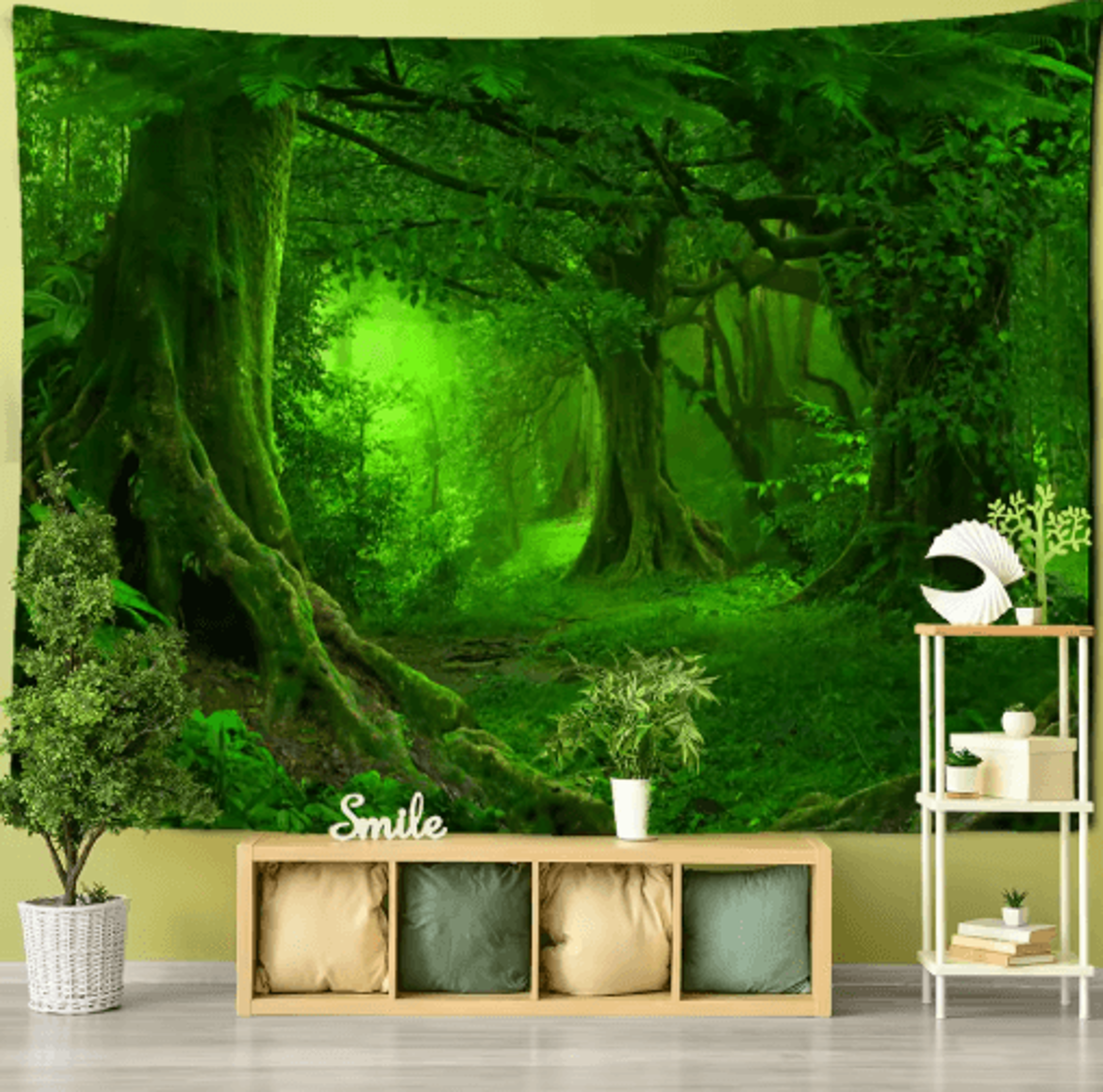Towering Forest Tapestry  Bohemian Psychedelic Tree Wall Hanging 2