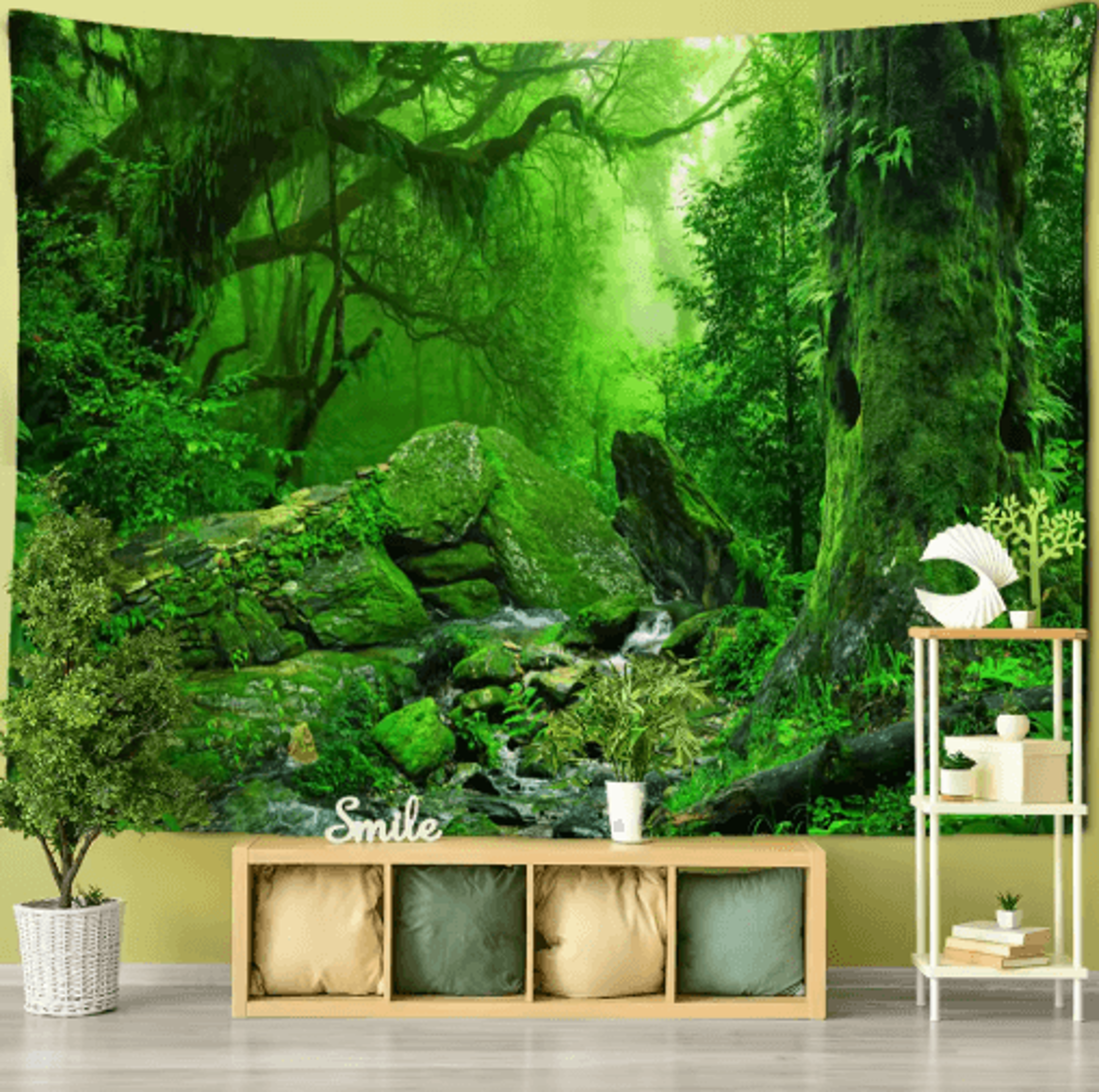 Towering Forest Tapestry  Bohemian Psychedelic Tree Wall Hanging 3