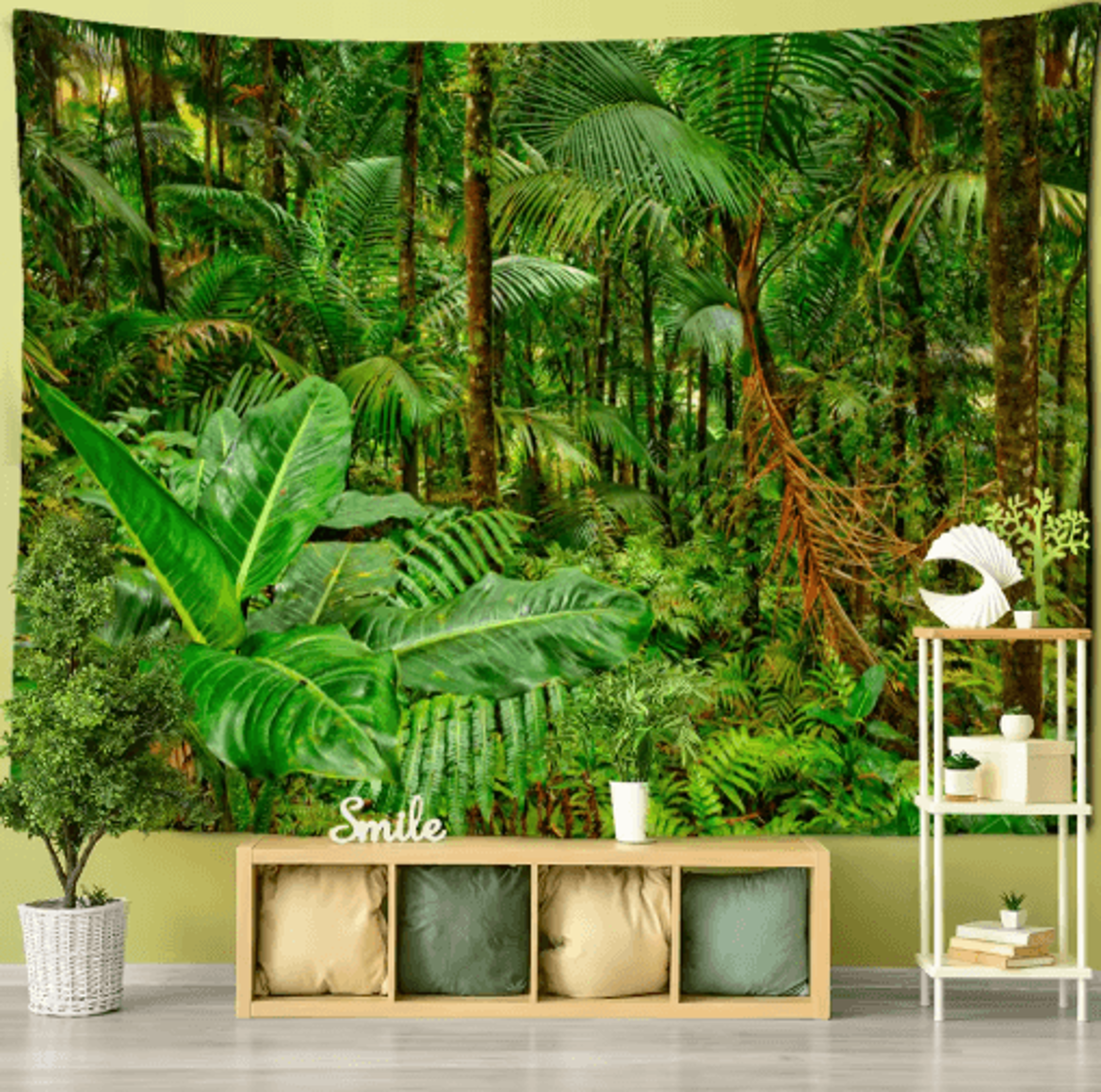 Towering Forest Tapestry  Bohemian Psychedelic Tree Wall Hanging 9