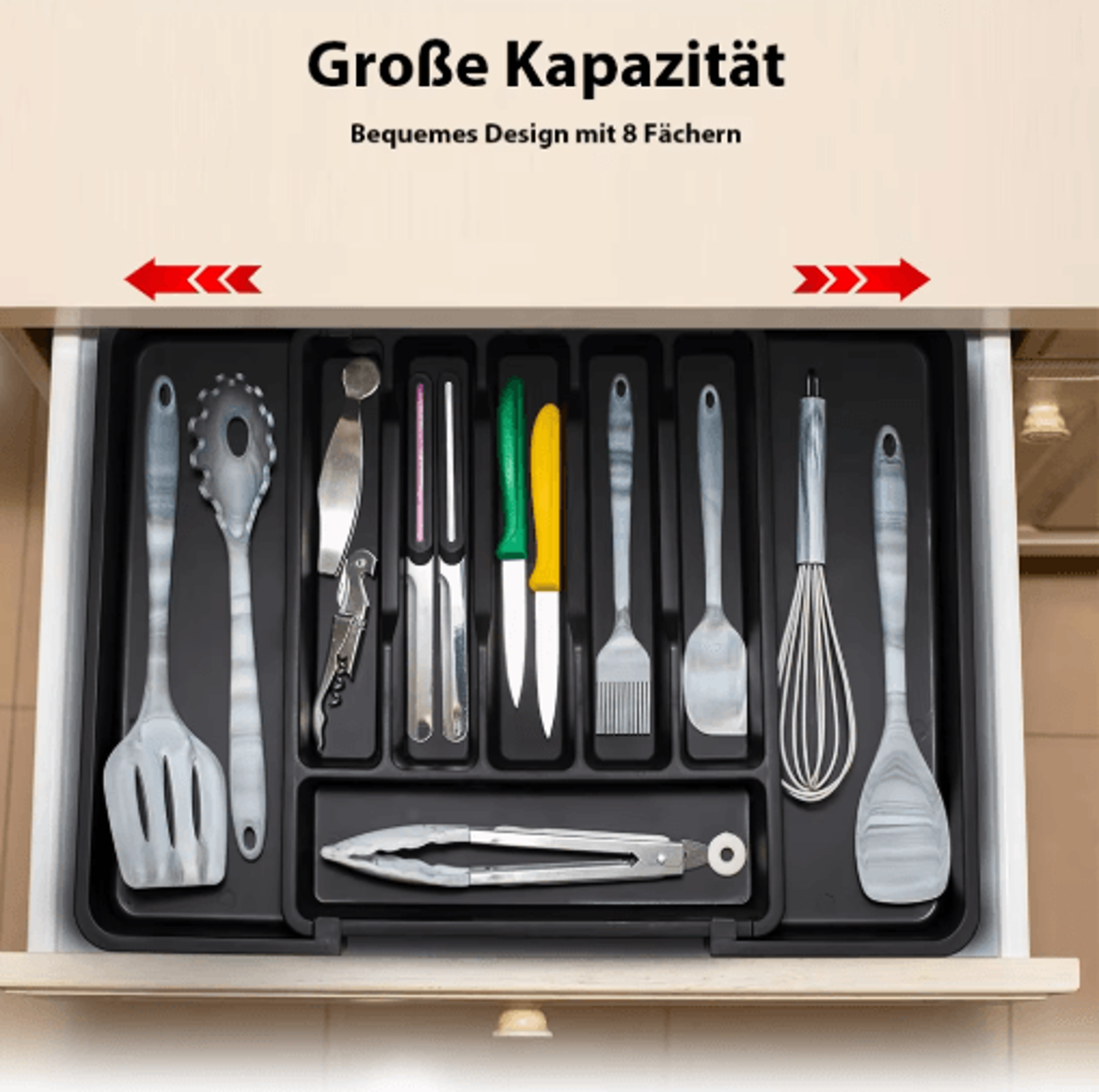 Expandable Kitchen Drawer Organizer  Adjustable Cutlery Storage Tray 7