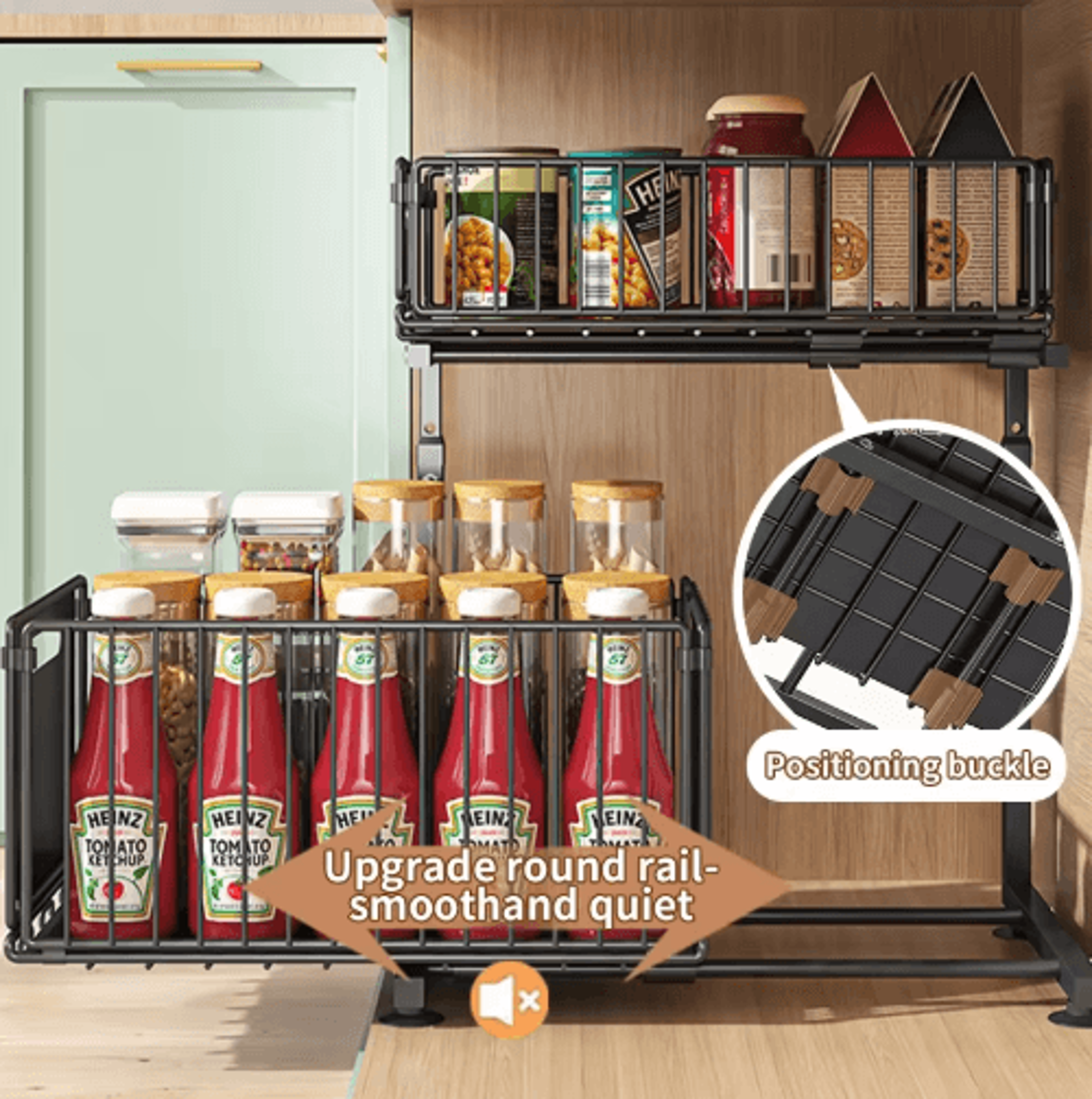 2Tier PullOut Under Sink Organizer  Adjustable Cabinet Storage Shelf 4