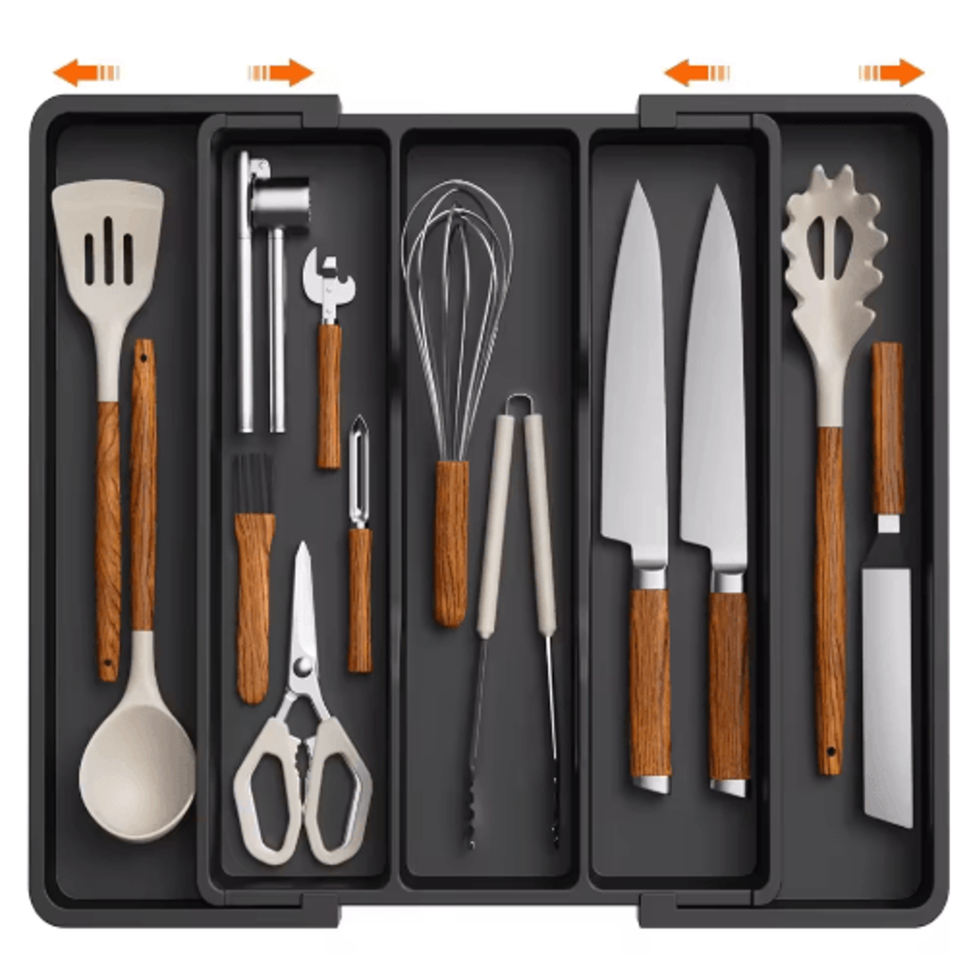 Expandable Silverware Drawer Organizer  Adjustable Utensil  Cutlery Tray 1