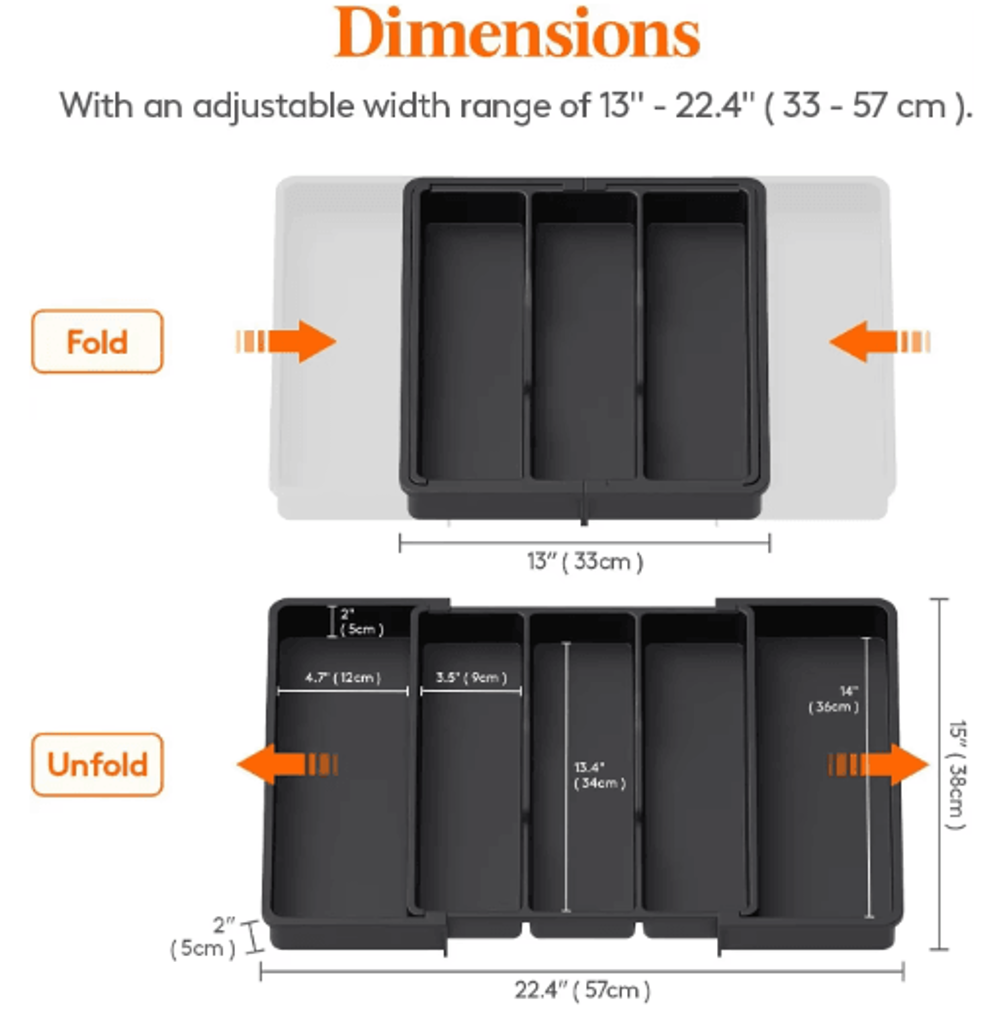 Expandable Silverware Drawer Organizer  Adjustable Utensil  Cutlery Tray 3