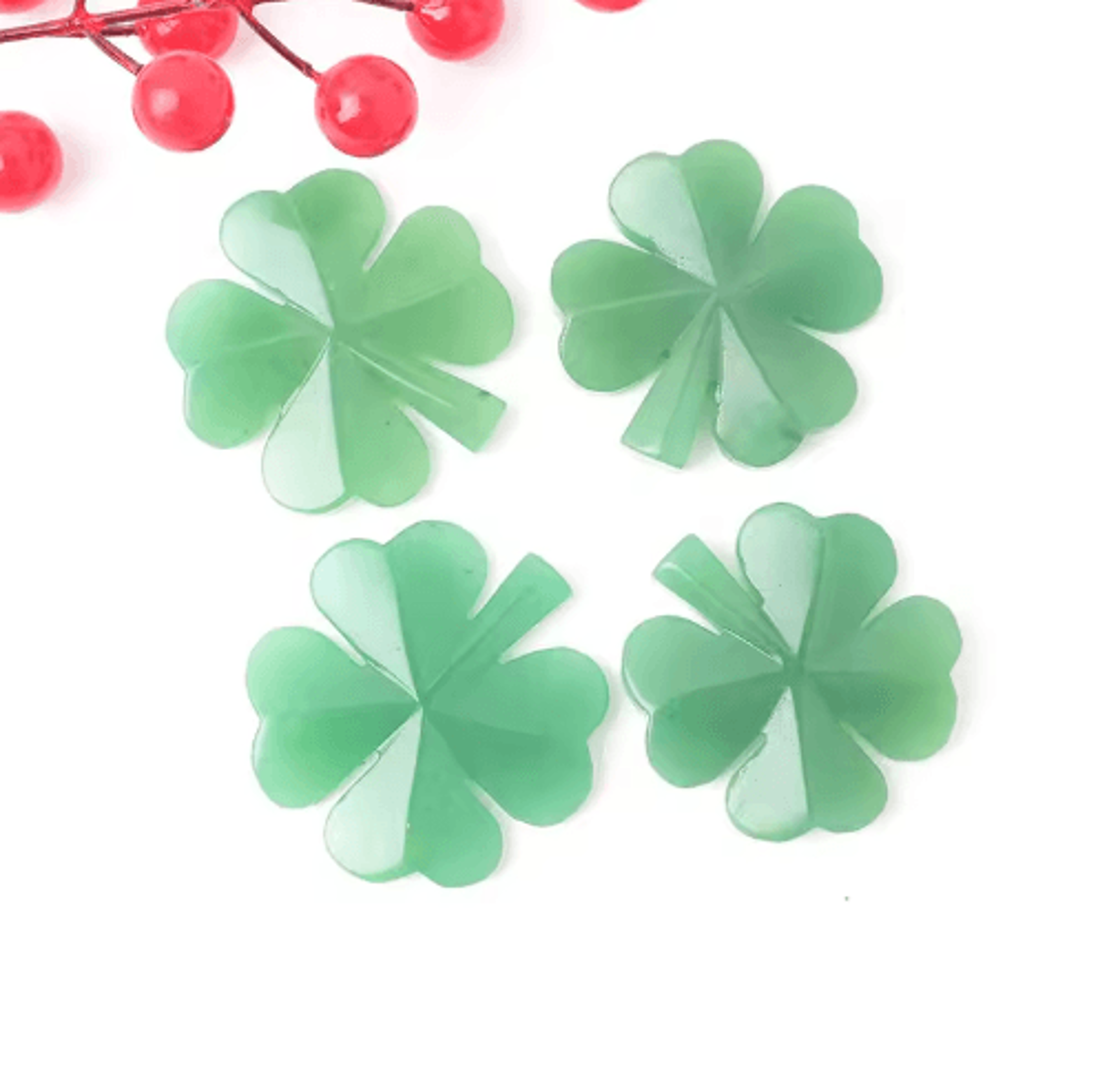 Aventurine Four Leaf Clover Figurine  Lucky Gemstone Tabletop Decor 4