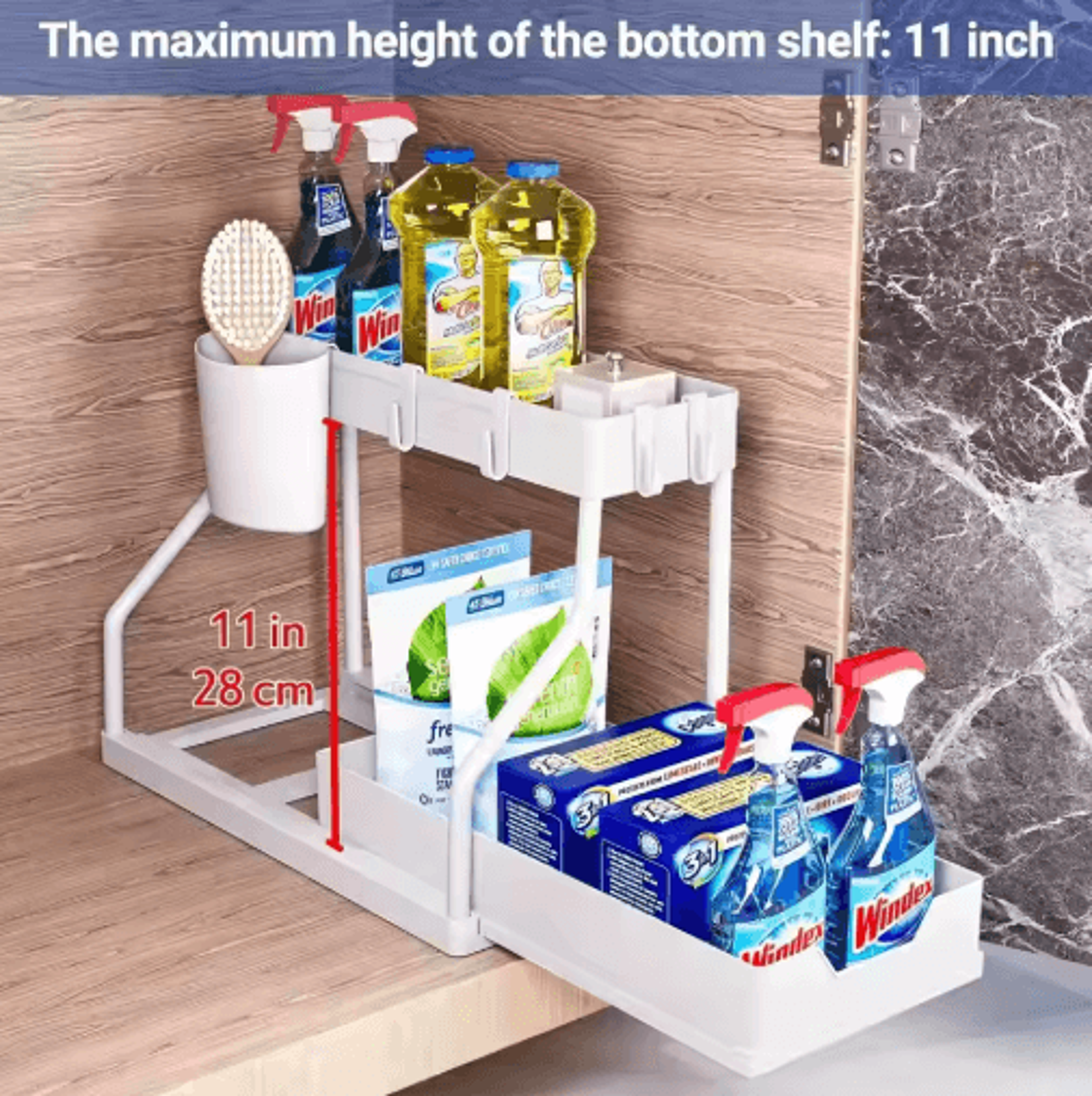 2Tier PullOut Under Sink Organizer  SpaceSaving Cabinet Storage Drawer 3