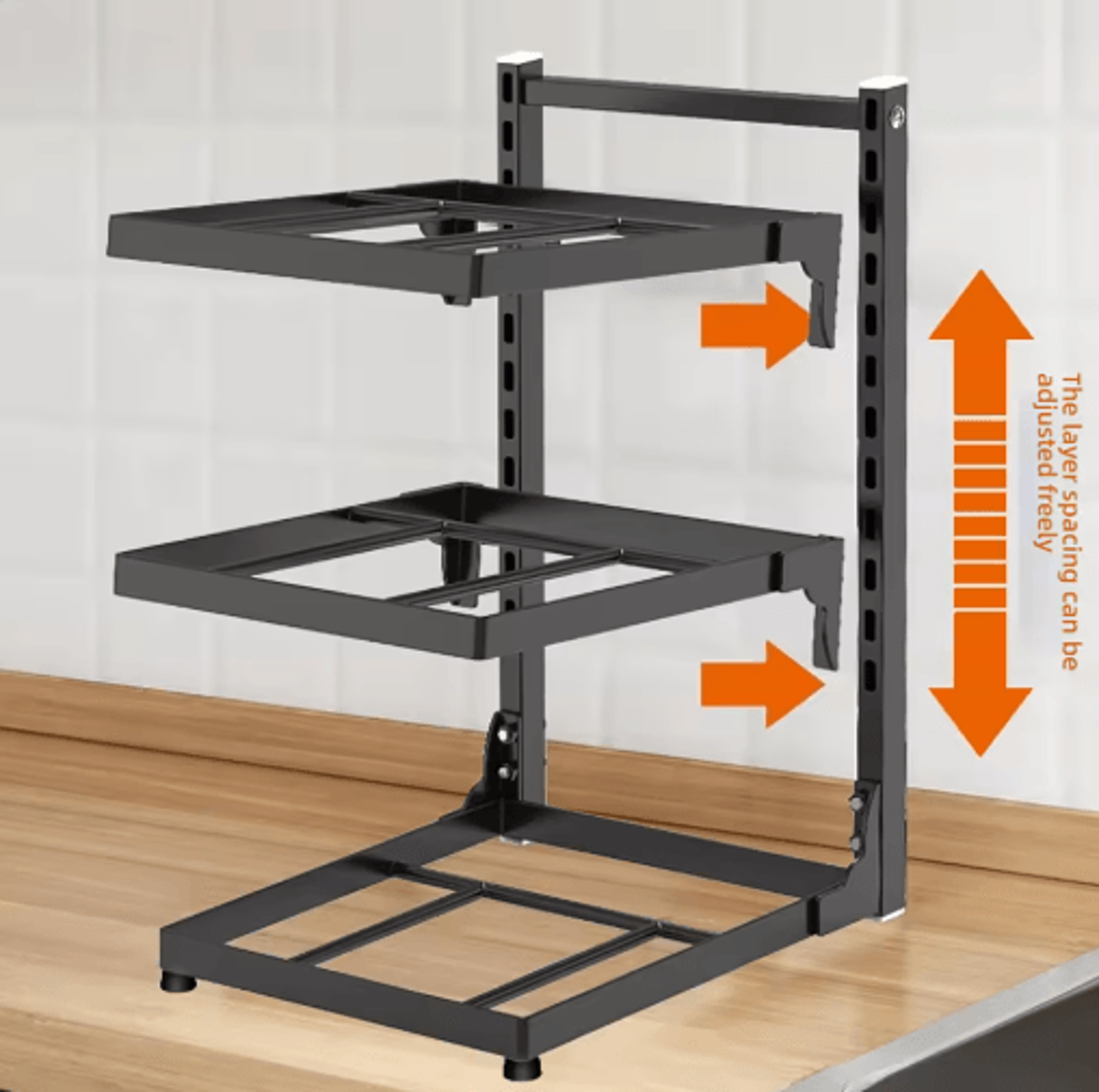 Adjustable MultiTier Kitchen Shelf  SpaceSaving Pot Rack Organizer 8