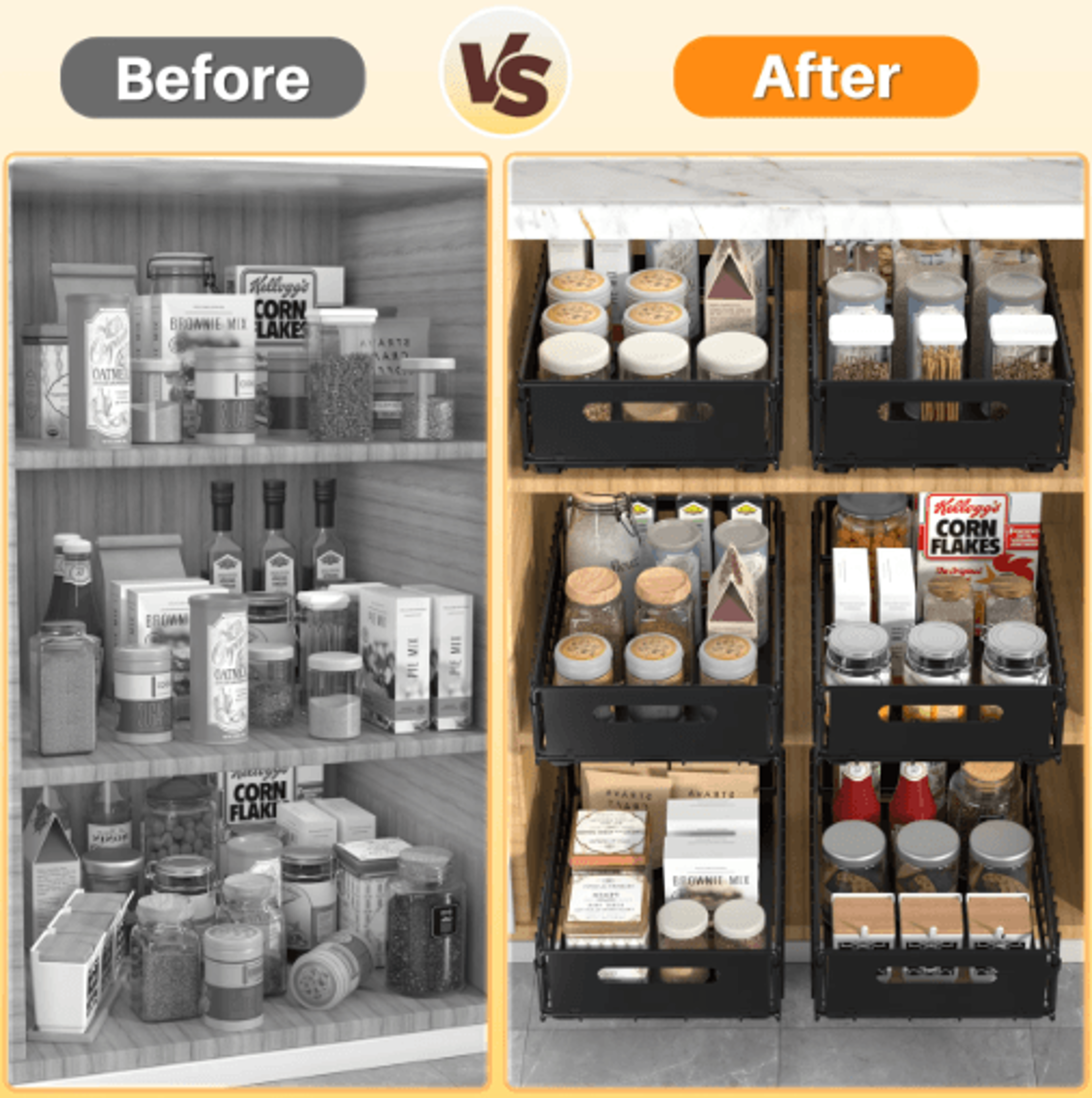 URluna PullOut Spice Rack Drawer  Sliding Cabinet Kitchen Organizer 8