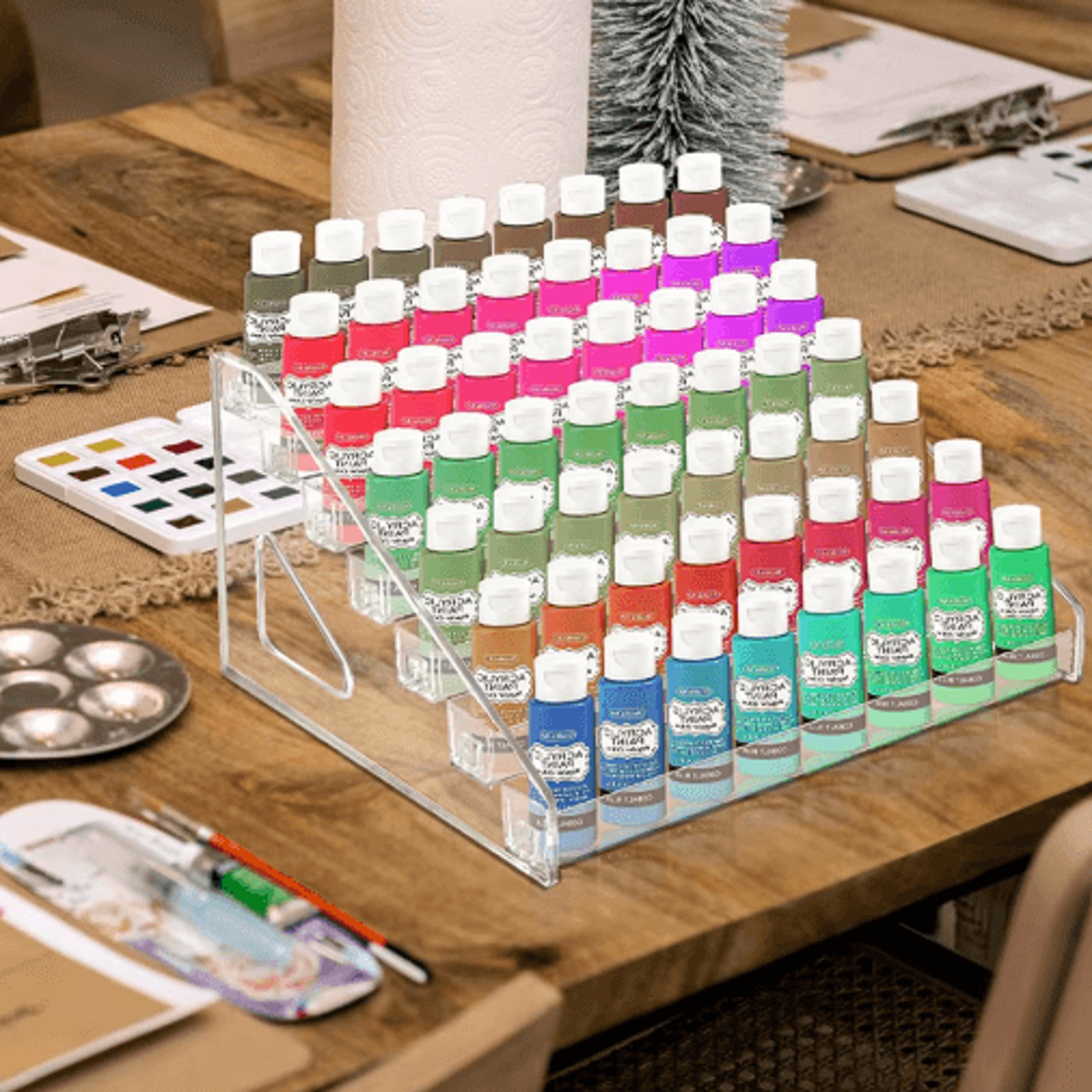 7Layer Mini Paint Storage Rack  Transparent Craft  Acrylic Organizer 3