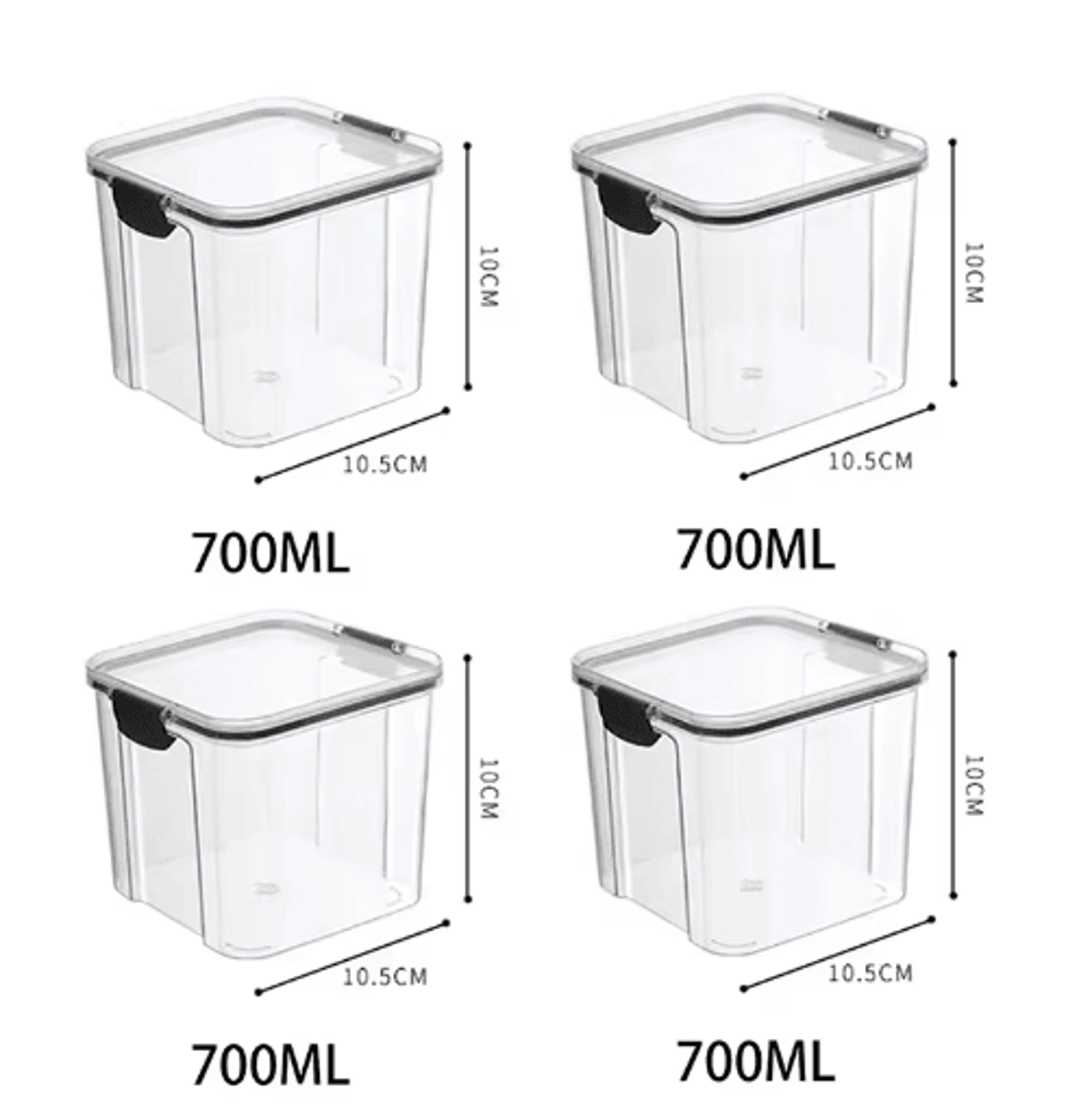 5Piece Airtight Food Storage Container Set  Stackable Kitchen Organizer Jars 11