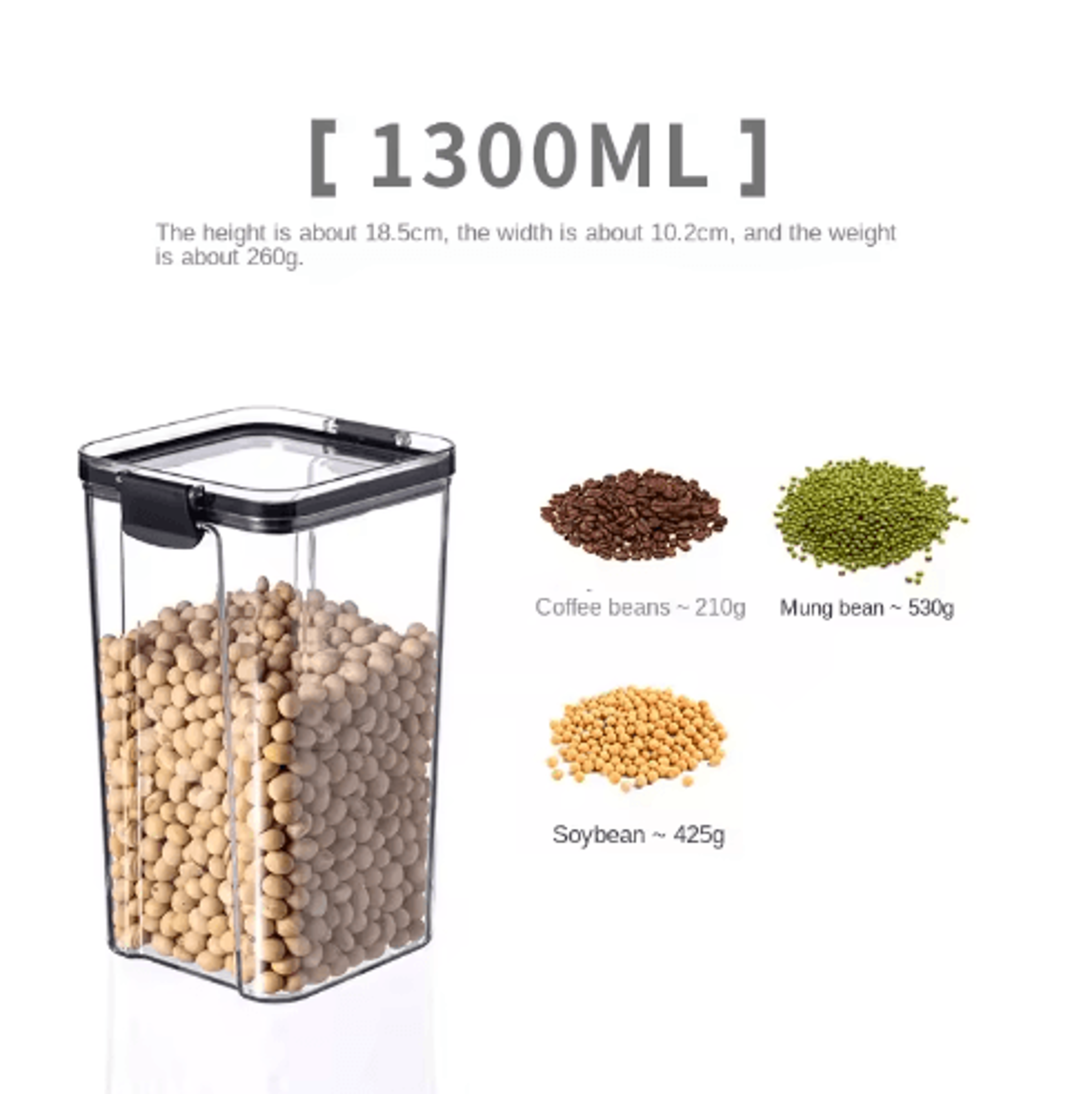 5Piece Airtight Food Storage Container Set  Stackable Kitchen Organizer Jars 7