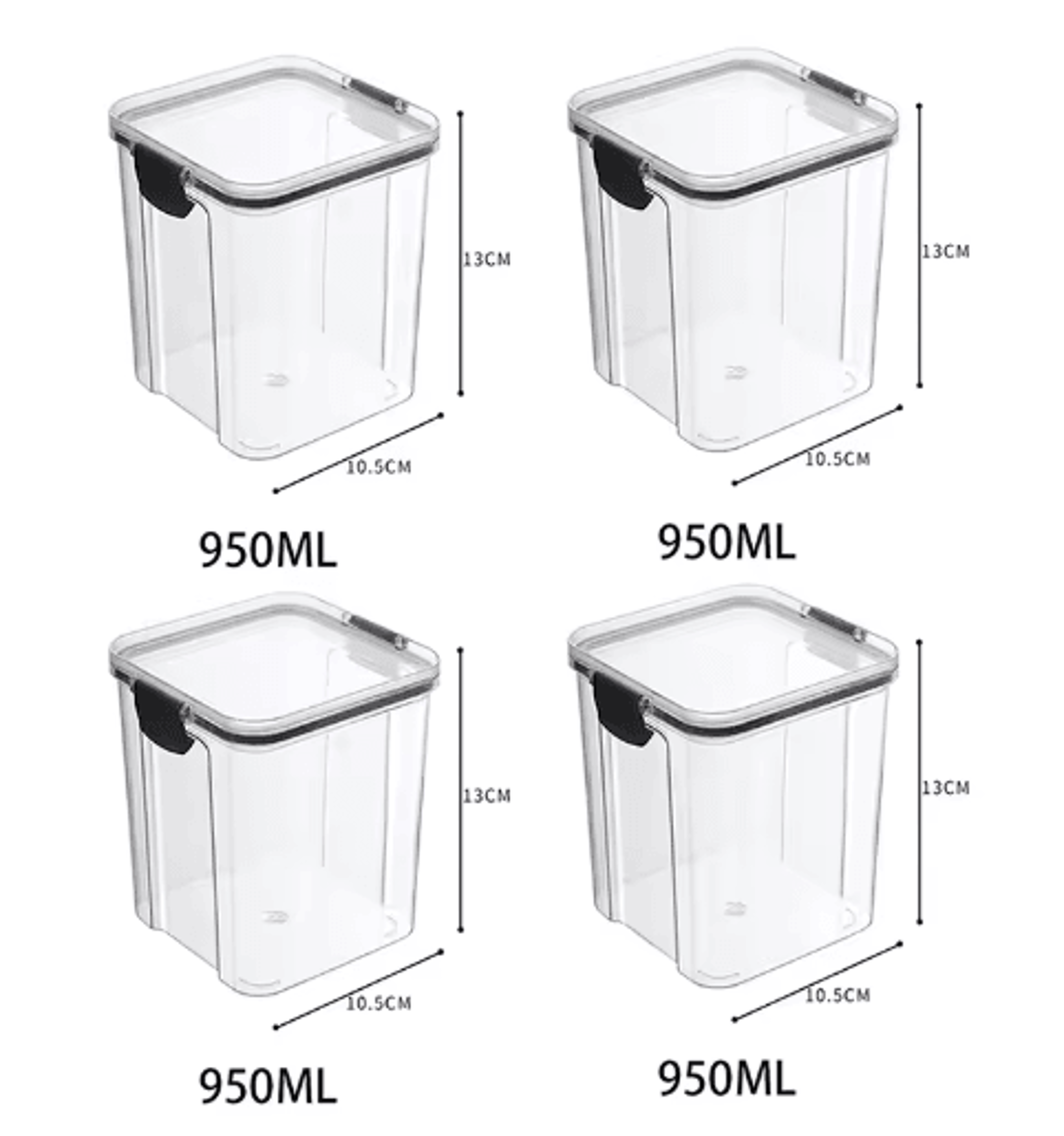 5Piece Airtight Food Storage Container Set  Stackable Kitchen Organizer Jars 8
