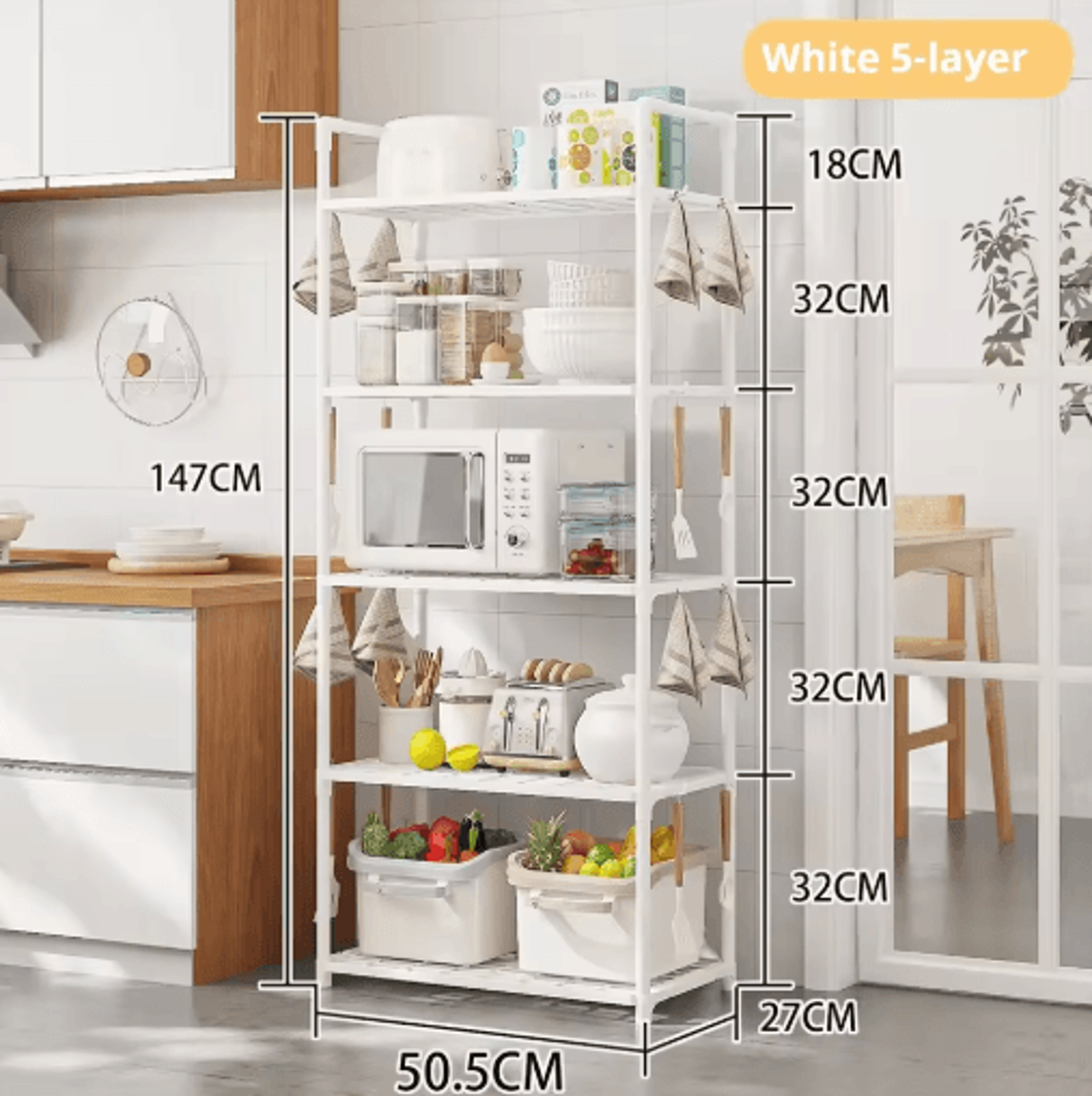 Multilayer Kitchen Storage Shelf  Microwave Oven Rack Space Saver 3