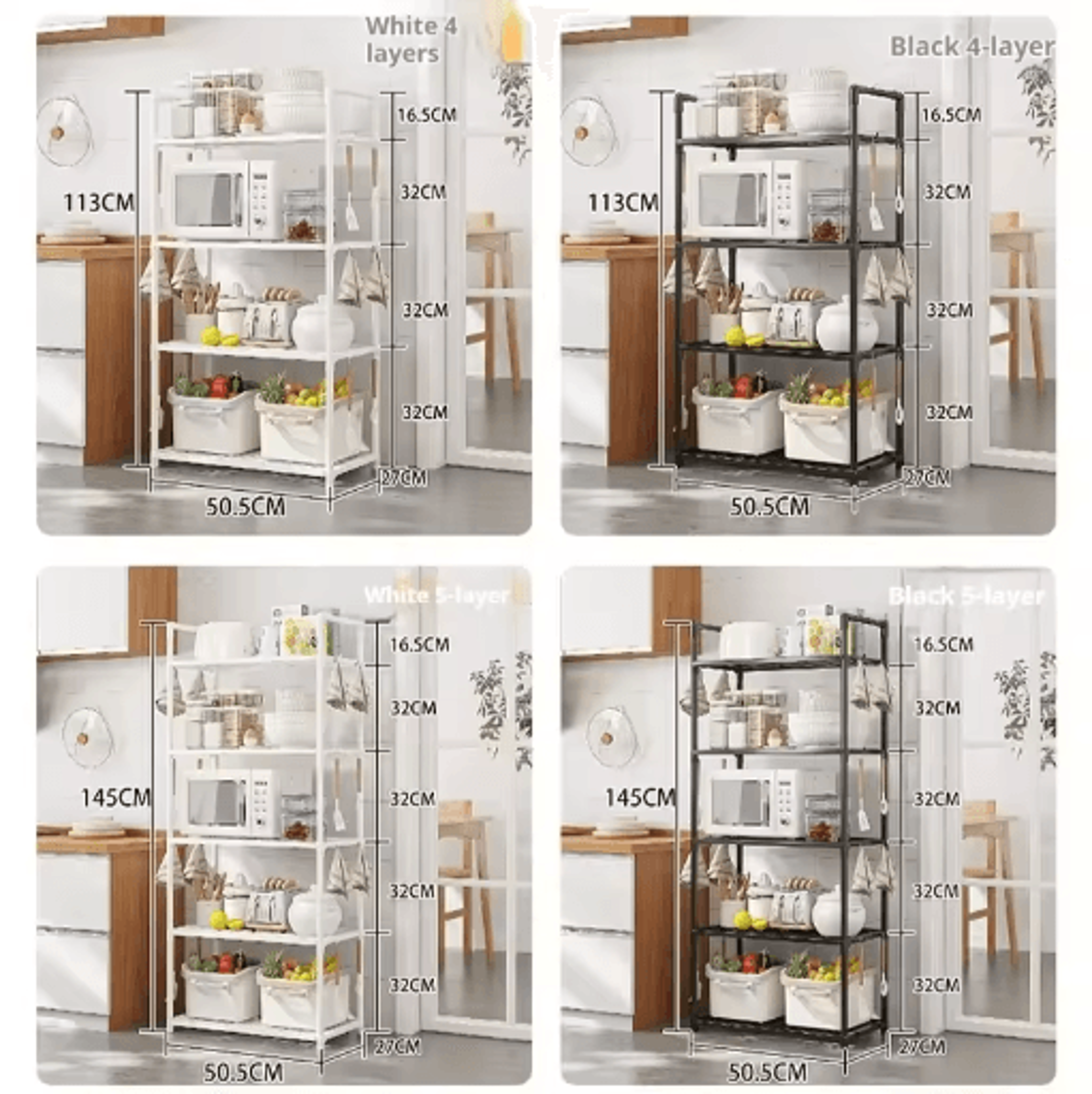 Multilayer Kitchen Storage Shelf  Microwave Oven Rack Space Saver 5