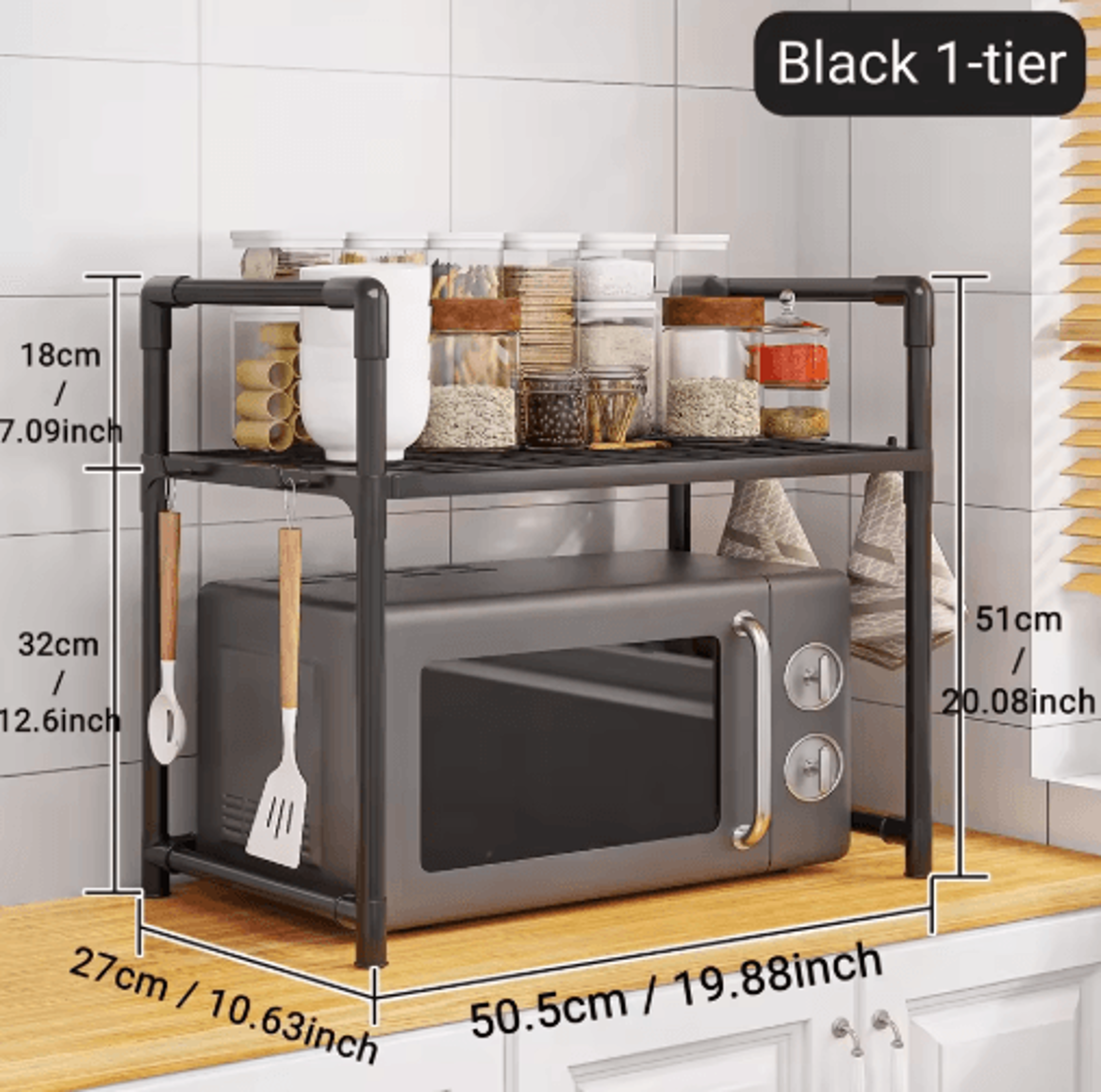 SpaceSaving Microwave Oven Rack  Kitchen Countertop Organizer Shelf 3
