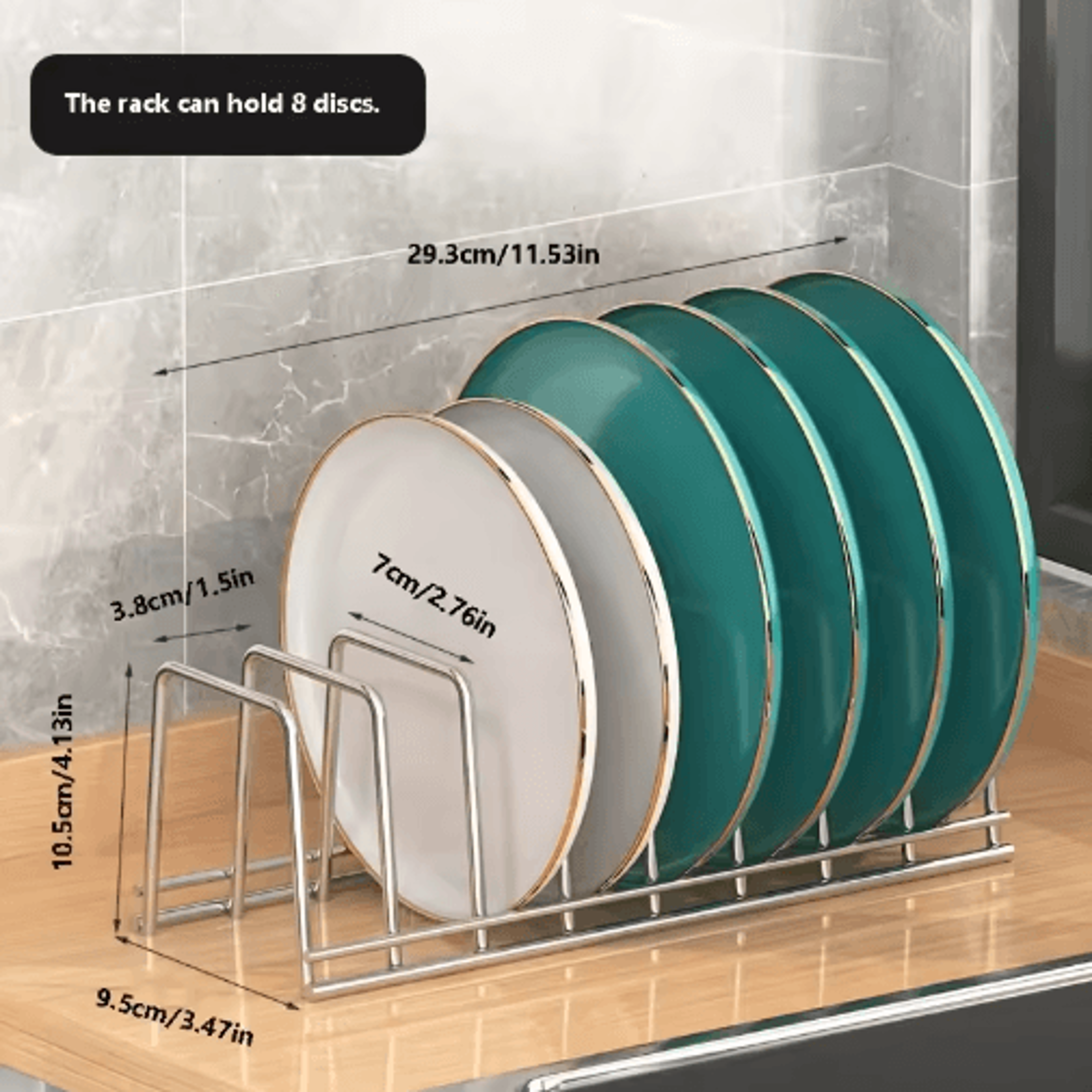 Expandable Dish Drying Rack With Drip Tray  Compact Kitchen Plate Organizer 2